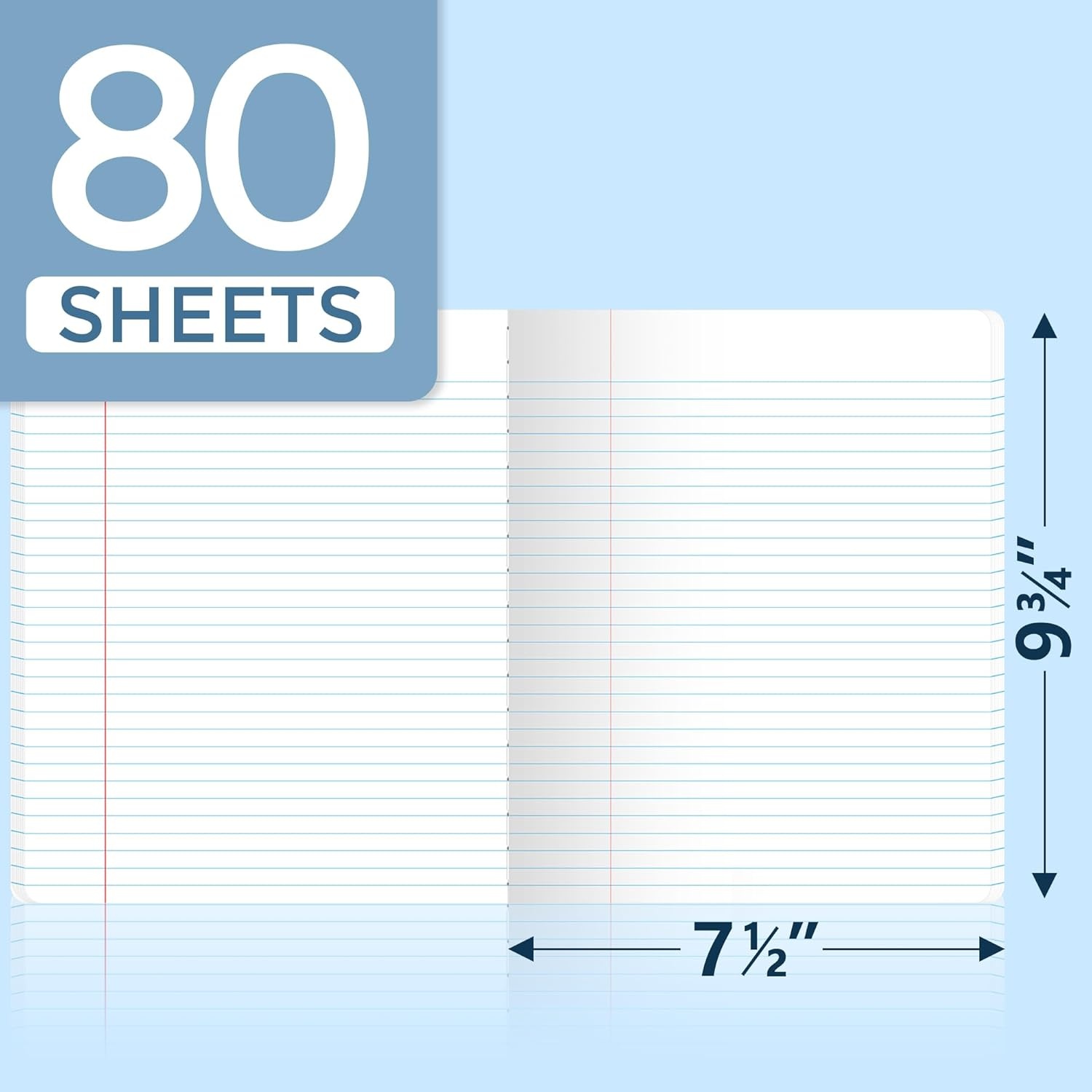 image:imageSUNEE Composition Notebooks College Ruled Paper 4 Pack Composition Book 9 34 x 7 12 80 Sheets160 Pages Assorted Colors School College amp Office SuppliesPastel
