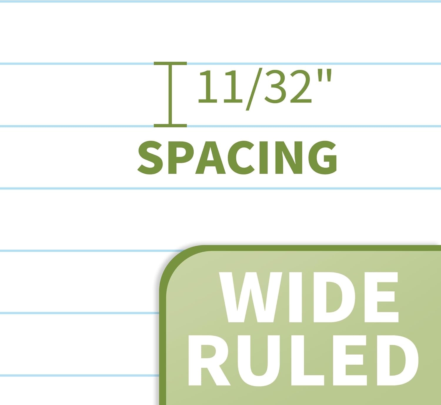 image:imageSUNEE Spiral Notebook 1Subject Wide Ruled Paper 8 x 1012 100 Sheets per Notebook 3Hole Punched Paper Water Resistant Cover Doublesided Pockets Spiral Lined Notebooks for School GreenGreen