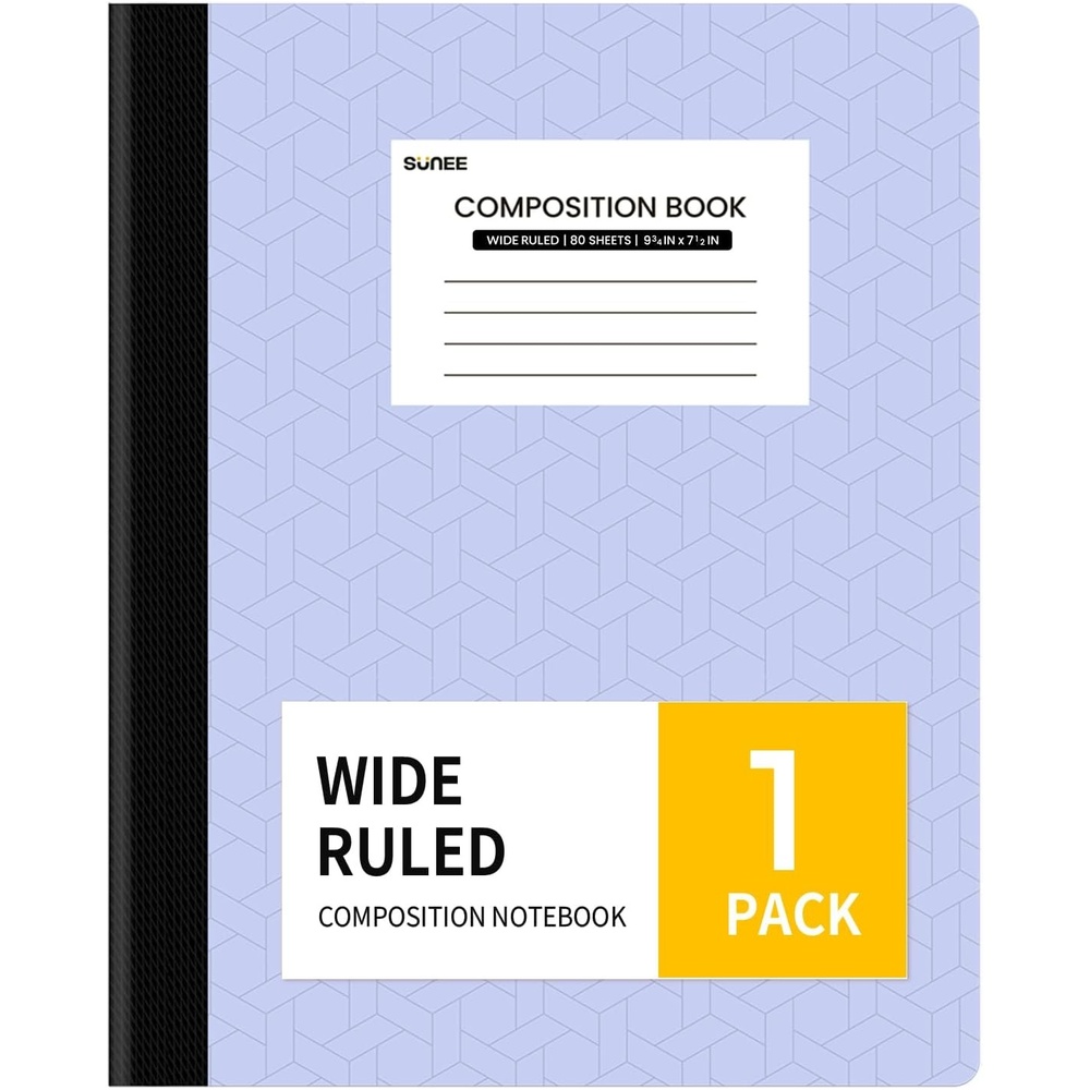image:imageSUNEE Composition Notebook Wide Ruled Paper Home School Supplies for College Students amp K12 934 x 712 80 Sheets160 Pages BlackPurple
