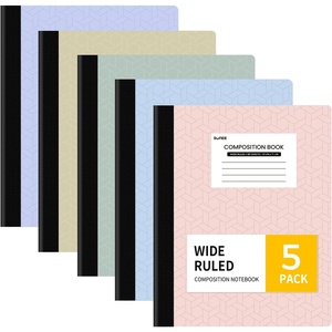 image:imageSUNEE Composition Notebook Wide Ruled Paper Home School Supplies for College Students amp K12 934 x 712 80 Sheets160 Pages BlackPastel5 Pack