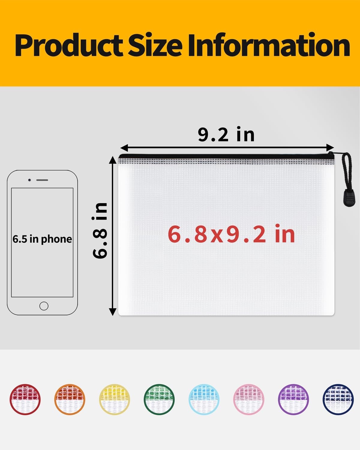 image:imageSUNEE Multisize Mesh Zipper Pouches 7 Colors 21 Packs WaterResistant Zip Bag for School Office Supplies Puzzles amp Games Organizing StorageBlack