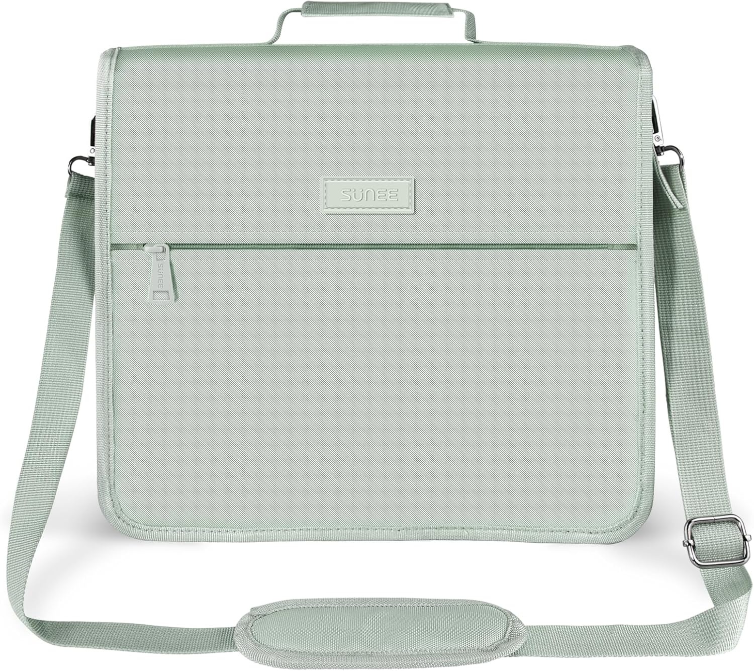 image:imageSUNEE Zipper Binder 3 Ring 3 Inch ORing with Handle and Shoulder Strap 600Sheet Capacity 5Tab Expanding File Folder MultiPockets for Middle School Organizer Binder with Zipper Sage Green