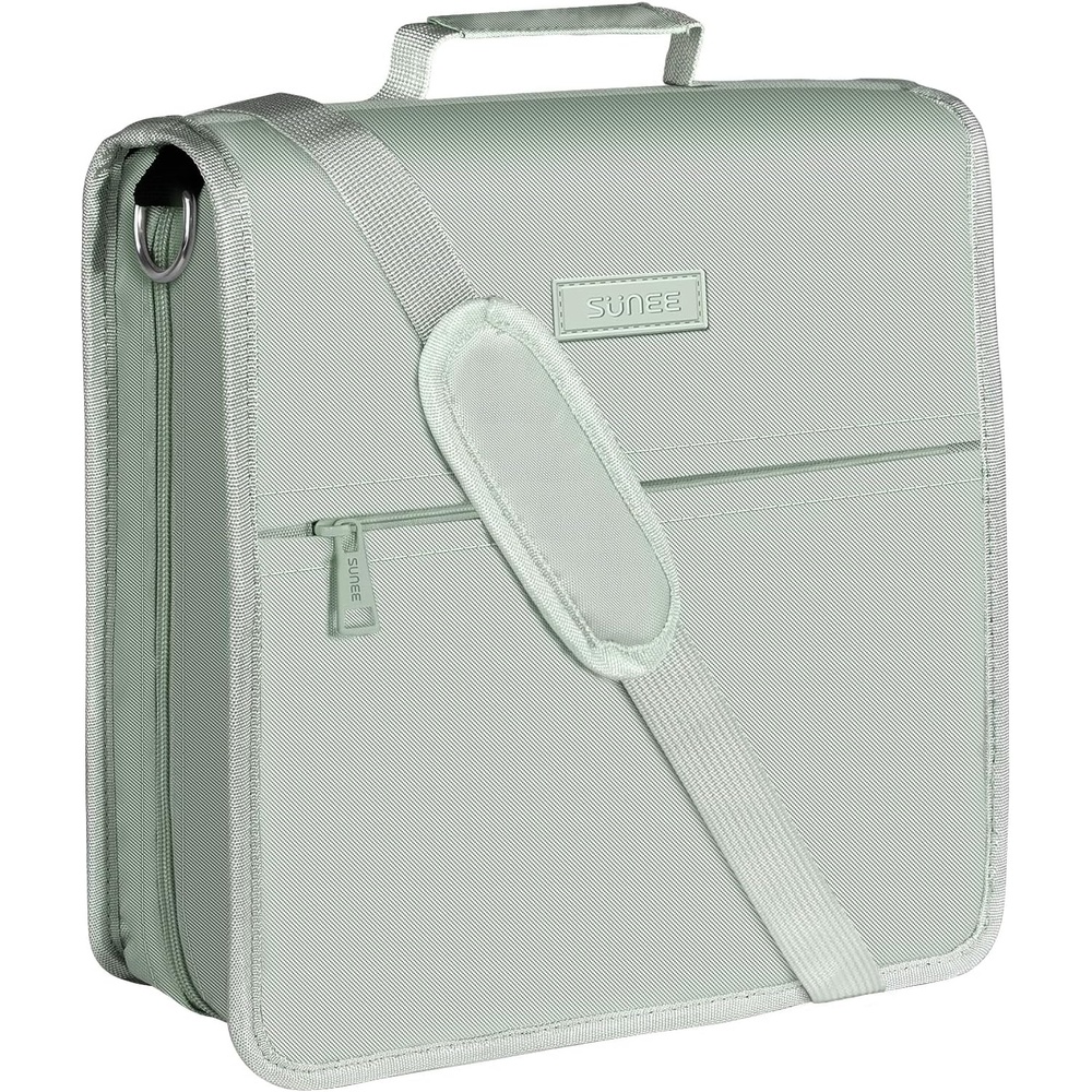image:imageSUNEE Zipper Binder 3 Ring 3 Inch ORing with Handle and Shoulder Strap 600Sheet Capacity 5Tab Expanding File Folder MultiPockets for Middle School Organizer Binder with Zipper Sage Green