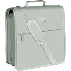 image:imageSUNEE Zipper Binder 3 Ring 3 Inch ORing with Handle and Shoulder Strap 600Sheet Capacity 5Tab Expanding File Folder MultiPockets for Middle School Organizer Binder with Zipper Sage Green