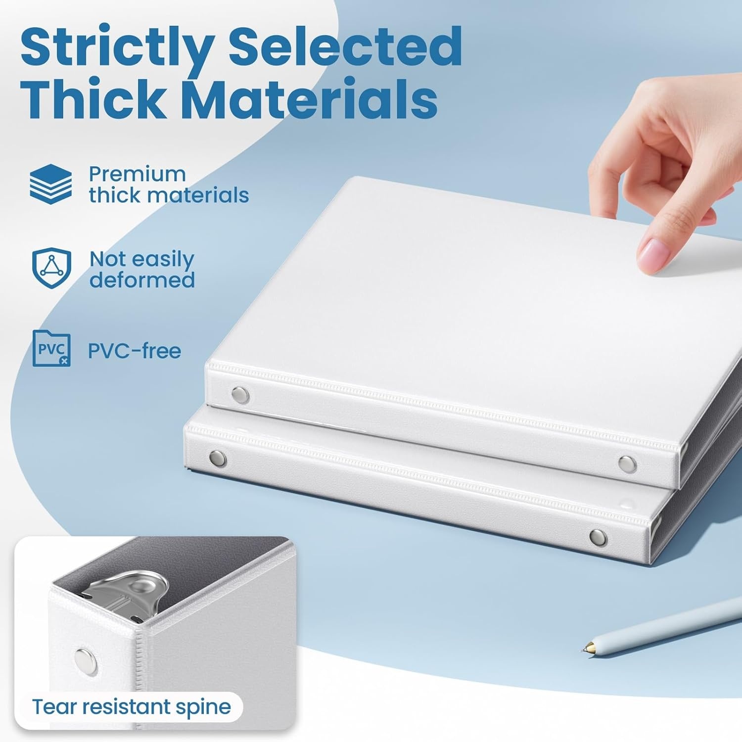 image:imageSUNEE 1 Inch Binders 3 Ring 6 Pack Clear View Three Ring Binders PVCFree Fit 85x11 Inches for School Binder or Office Binder Supplies Classic 6 ColorsWhite