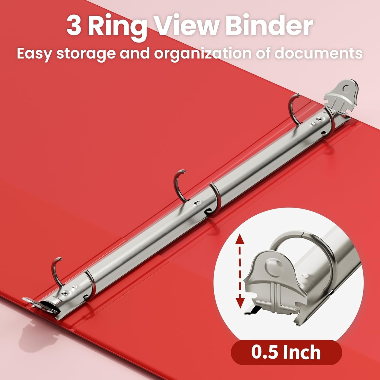 image:imageSUNEE 1 Inch Binders 3 Ring 6 Pack Clear View Three Ring Binders PVCFree Fit 85x11 Inches for School Binder or Office Binder Supplies Classic 6 ColorsClassic Assortment