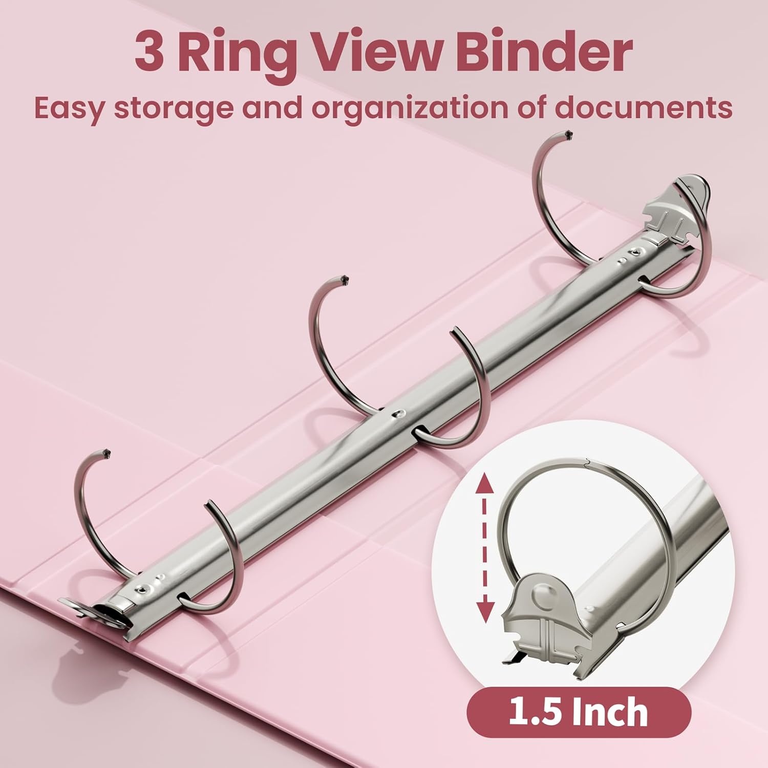 image:imageSUNEE 1 Inch Binders 3 Ring 6 Pack Clear View Three Ring Binders PVCFree Fit 85x11 Inches for School Binder or Office Binder Supplies Classic 6 ColorsPastel Assortment