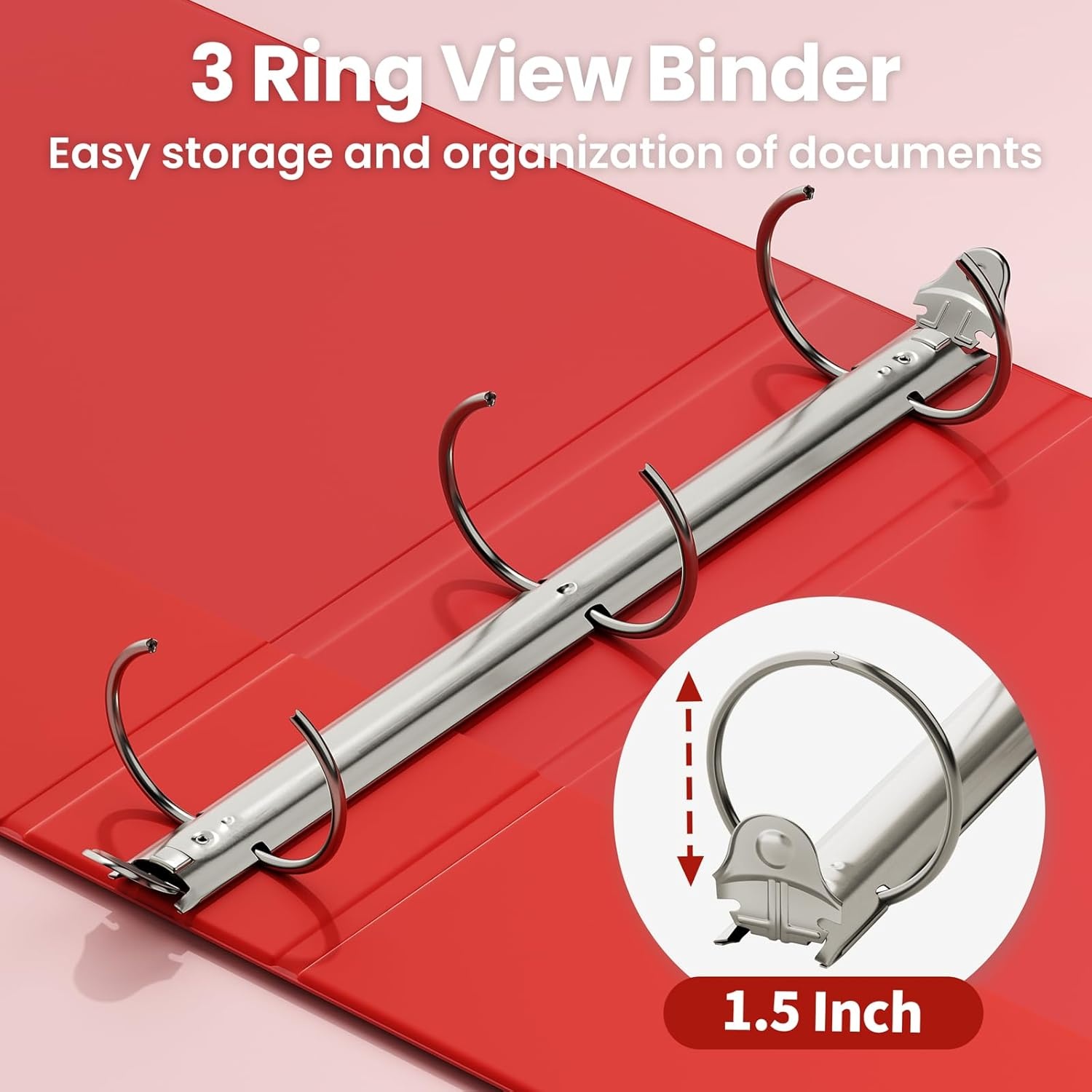image:imageSUNEE 1 Inch Binders 3 Ring 6 Pack Clear View Three Ring Binders PVCFree Fit 85x11 Inches for School Binder or Office Binder Supplies Classic 6 ColorsClassic Assortment