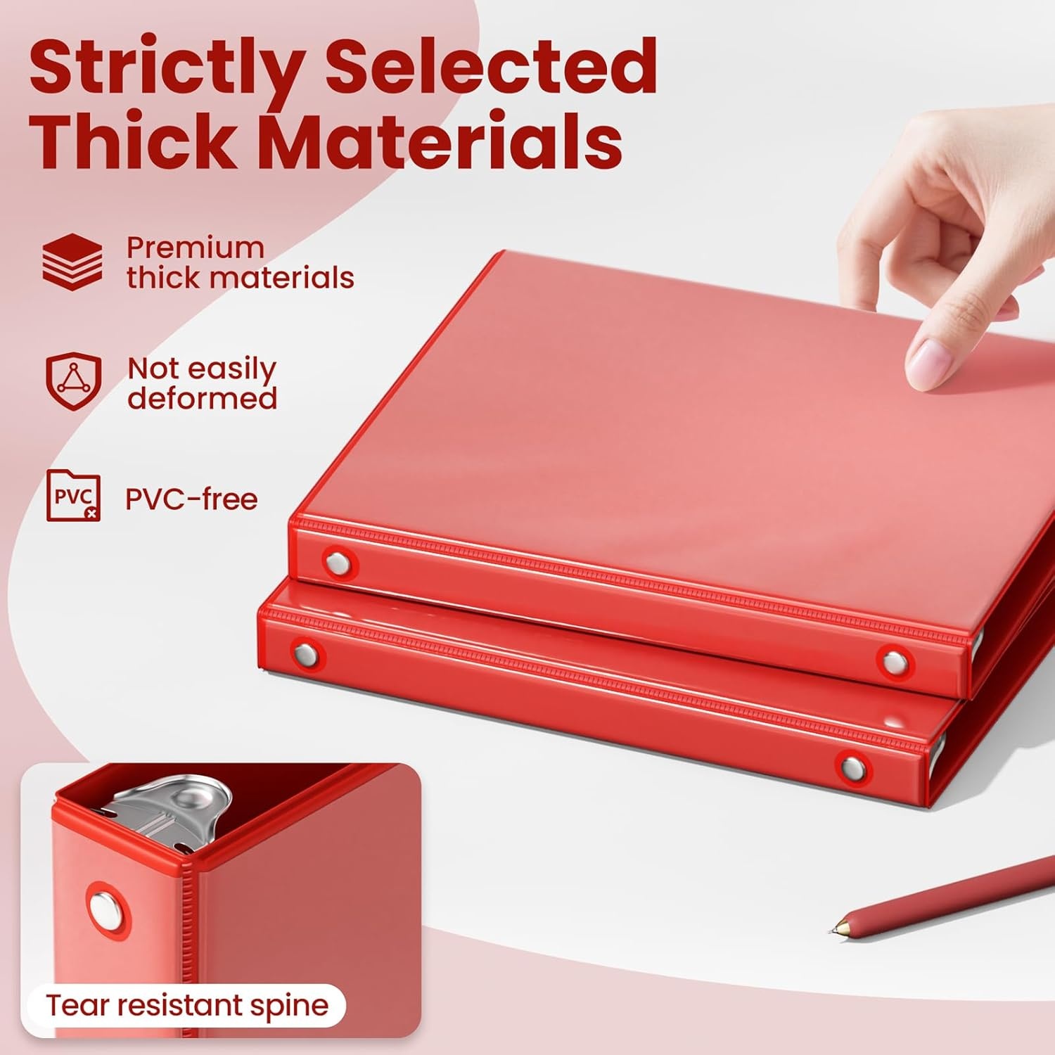 image:imageSUNEE 1 Inch Binders 3 Ring 6 Pack Clear View Three Ring Binders PVCFree Fit 85x11 Inches for School Binder or Office Binder Supplies Classic 6 ColorsClassic Assortment