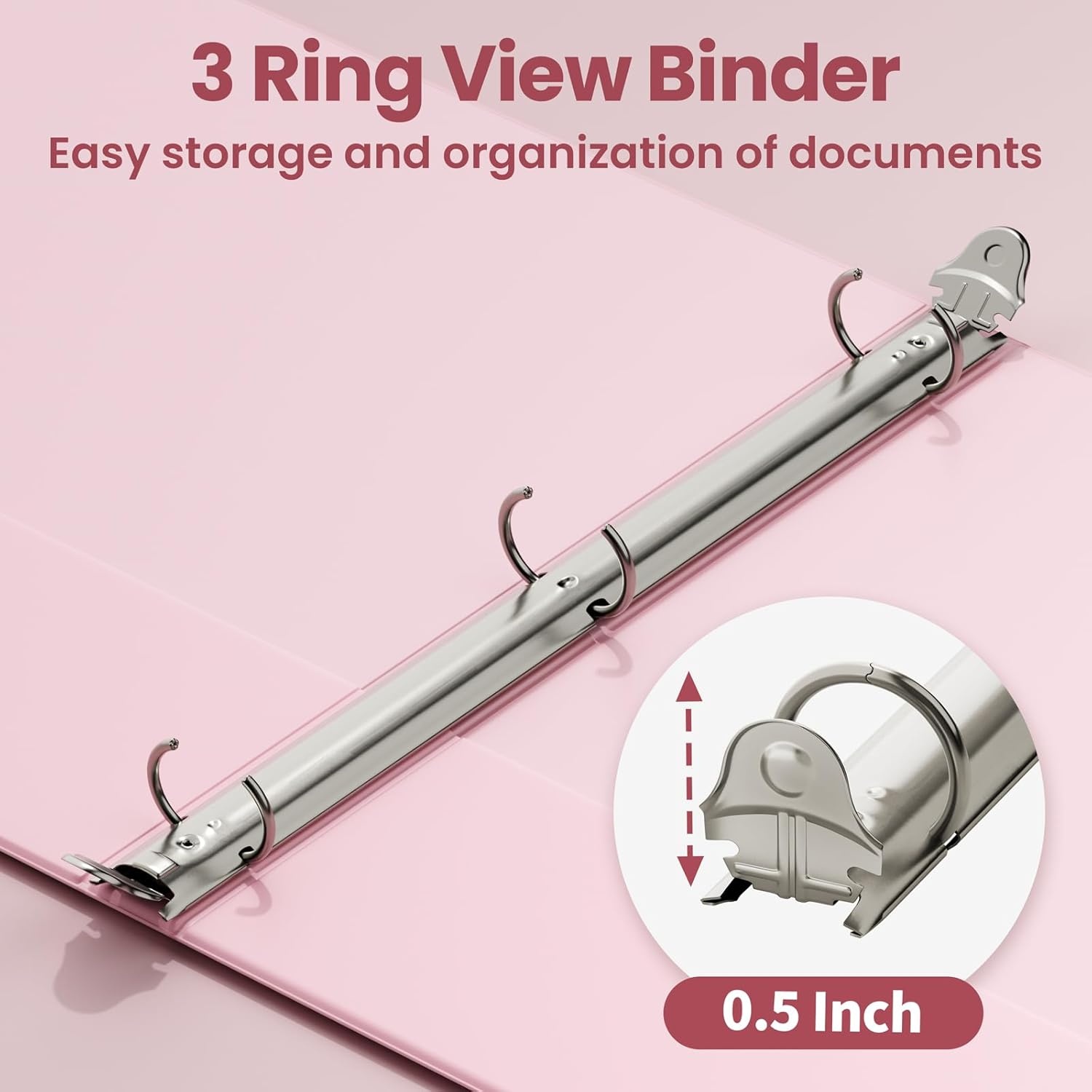 image:imageSUNEE 1 Inch Binders 3 Ring 6 Pack Clear View Three Ring Binders PVCFree Fit 85x11 Inches for School Binder or Office Binder Supplies Classic 6 ColorsPastel Assortment