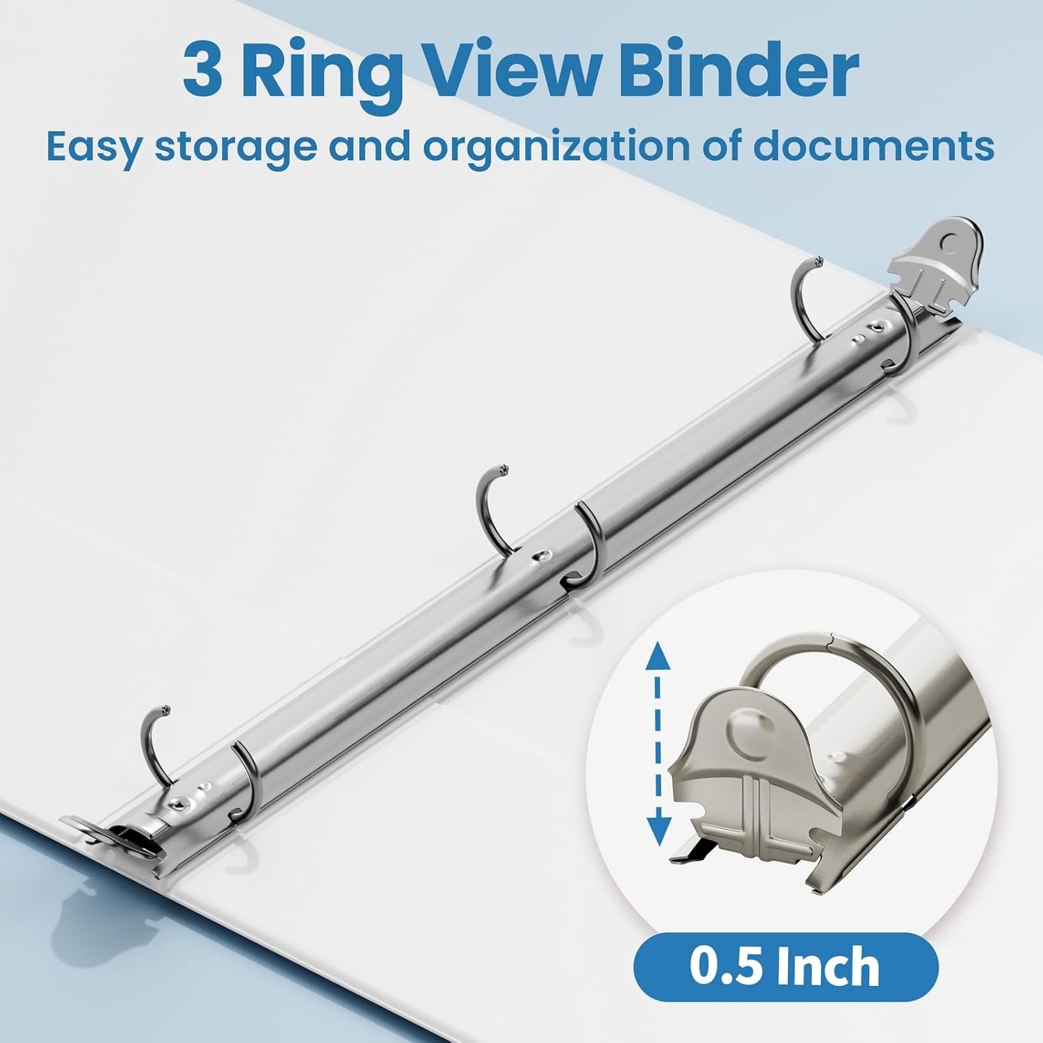 image:imageSUNEE 12 Inch Binders 3 Ring 12 Pack Bulk 3 Ring Binders Clear View PVCFree Fit 85x11 Inches for School or Office Supplies WhiteWhite