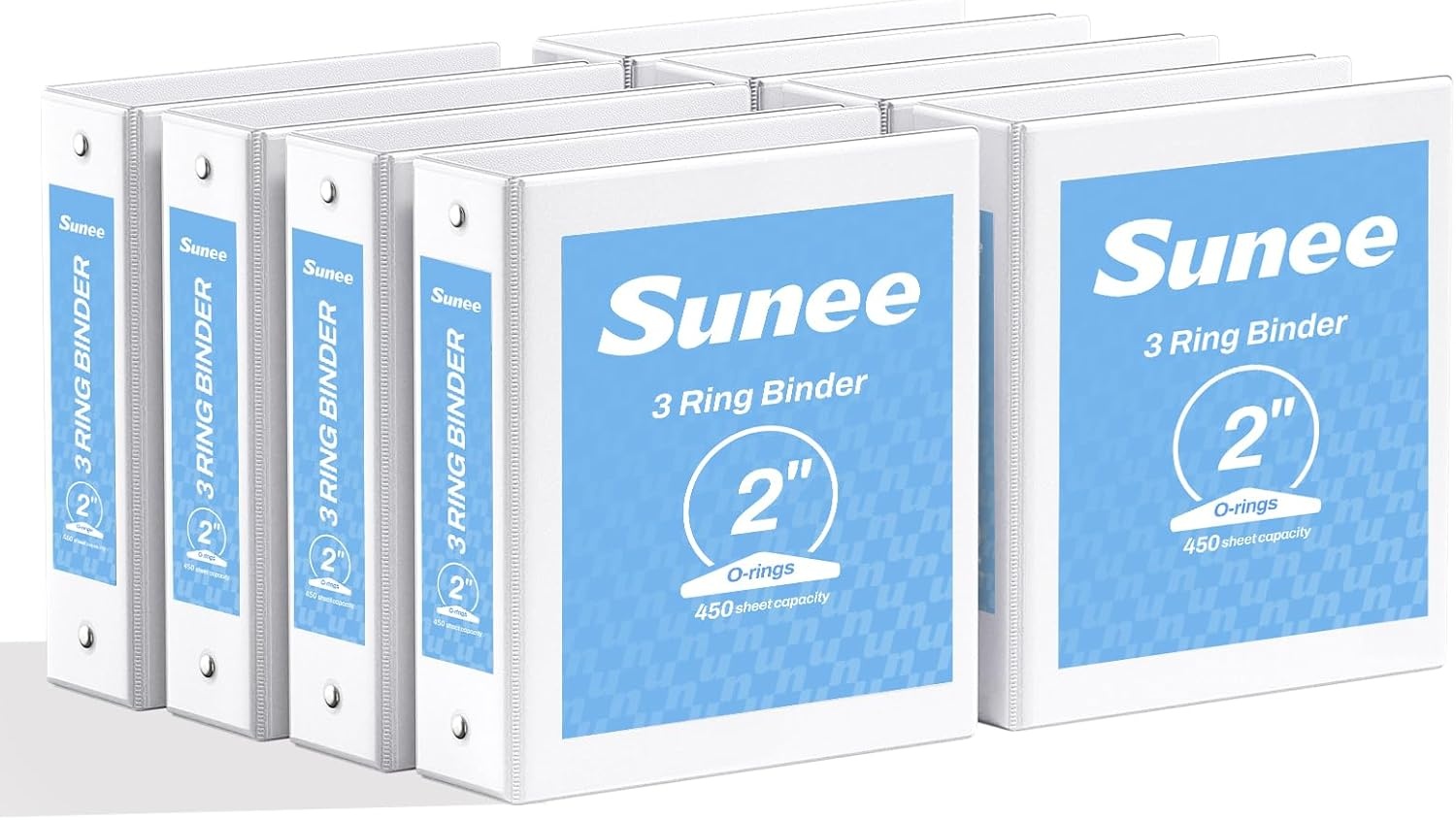 image:imageSUNEE 12 Inch Binders 3 Ring 12 Pack Bulk 3 Ring Binders Clear View PVCFree Fit 85x11 Inches for School or Office Supplies WhiteWhite