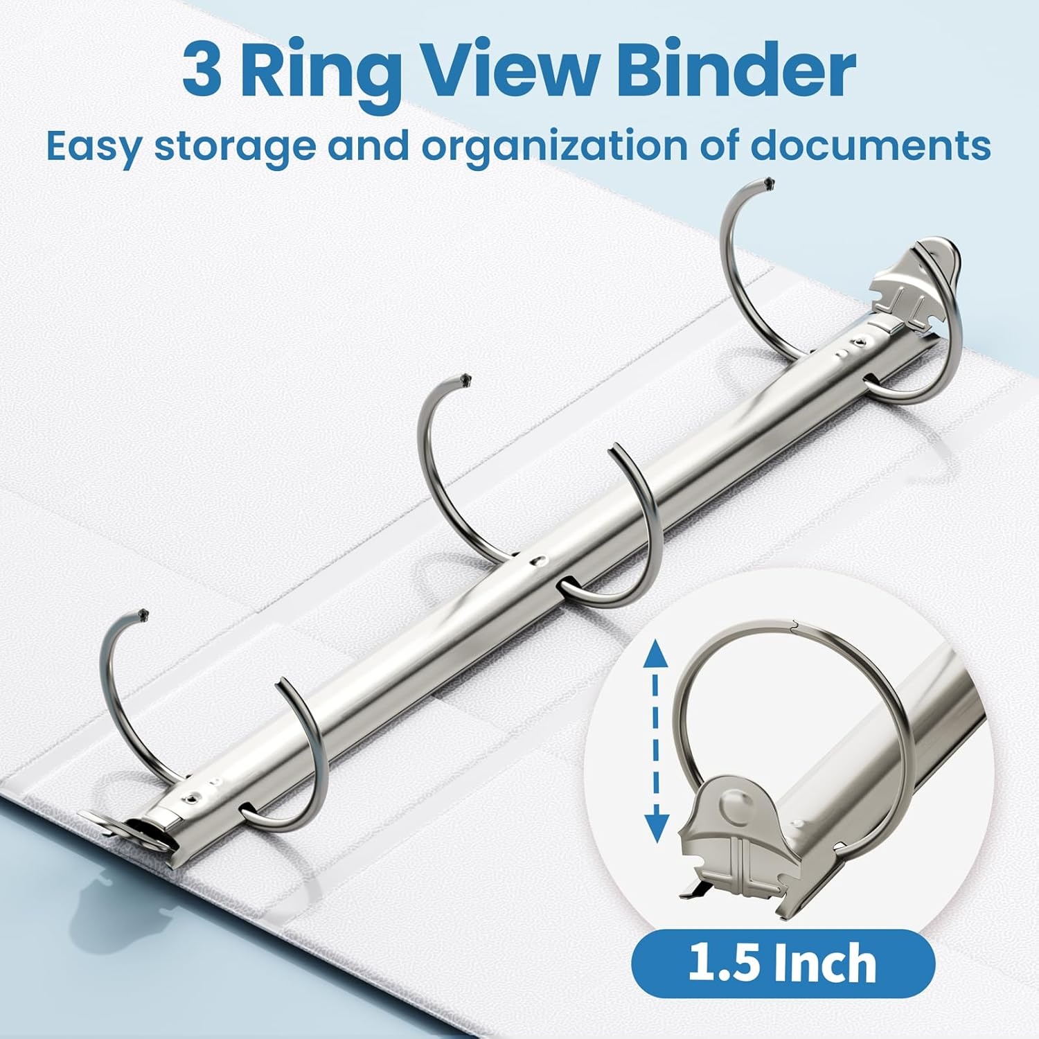 image:imageSUNEE 12 Inch Binders 3 Ring 12 Pack Bulk 3 Ring Binders Clear View PVCFree Fit 85x11 Inches for School or Office Supplies WhiteWhite