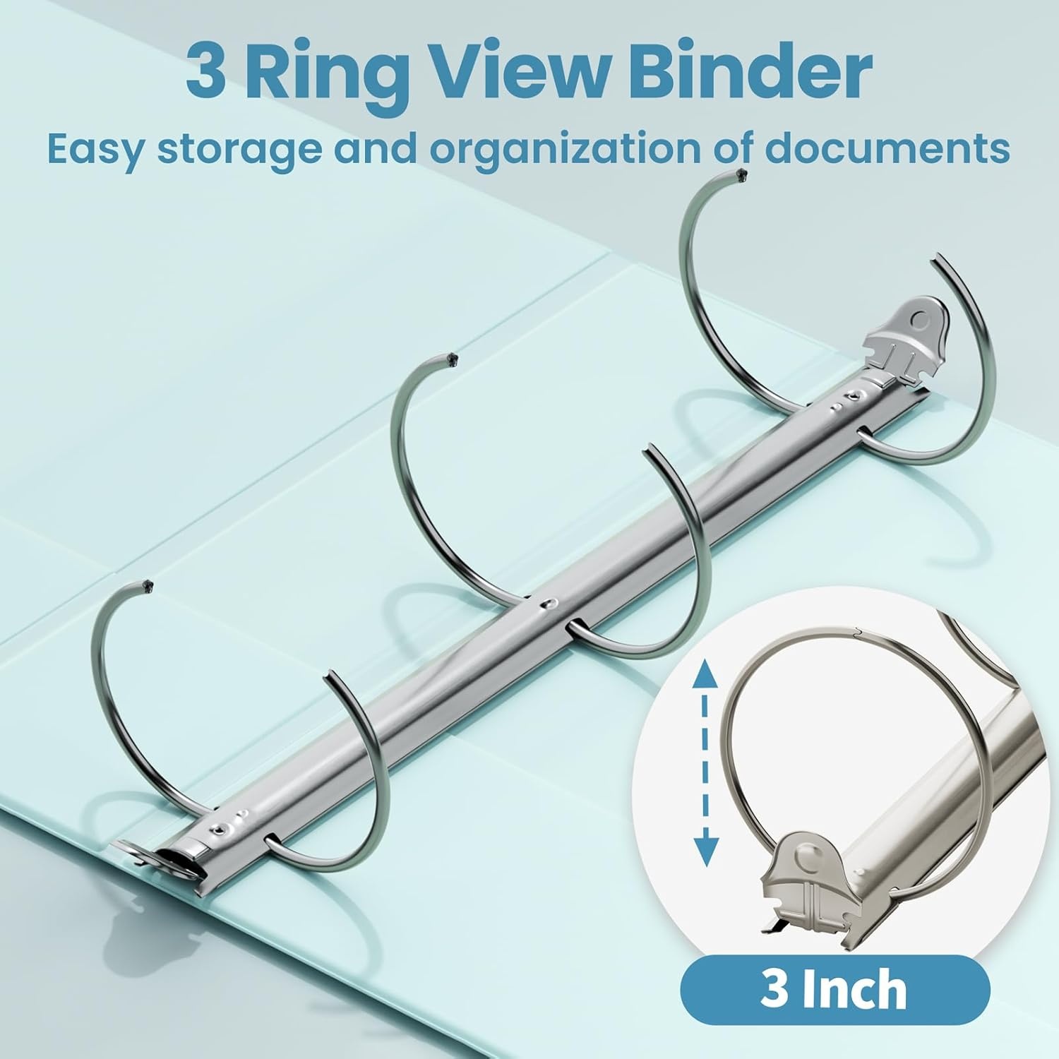 image:imageSUNEE 3 Ring Binder 15 Inch 2 Pack Clear View Binder Three Ring PVCFree Fit 85x11 Inches for School or Office Supplies YellowBlue