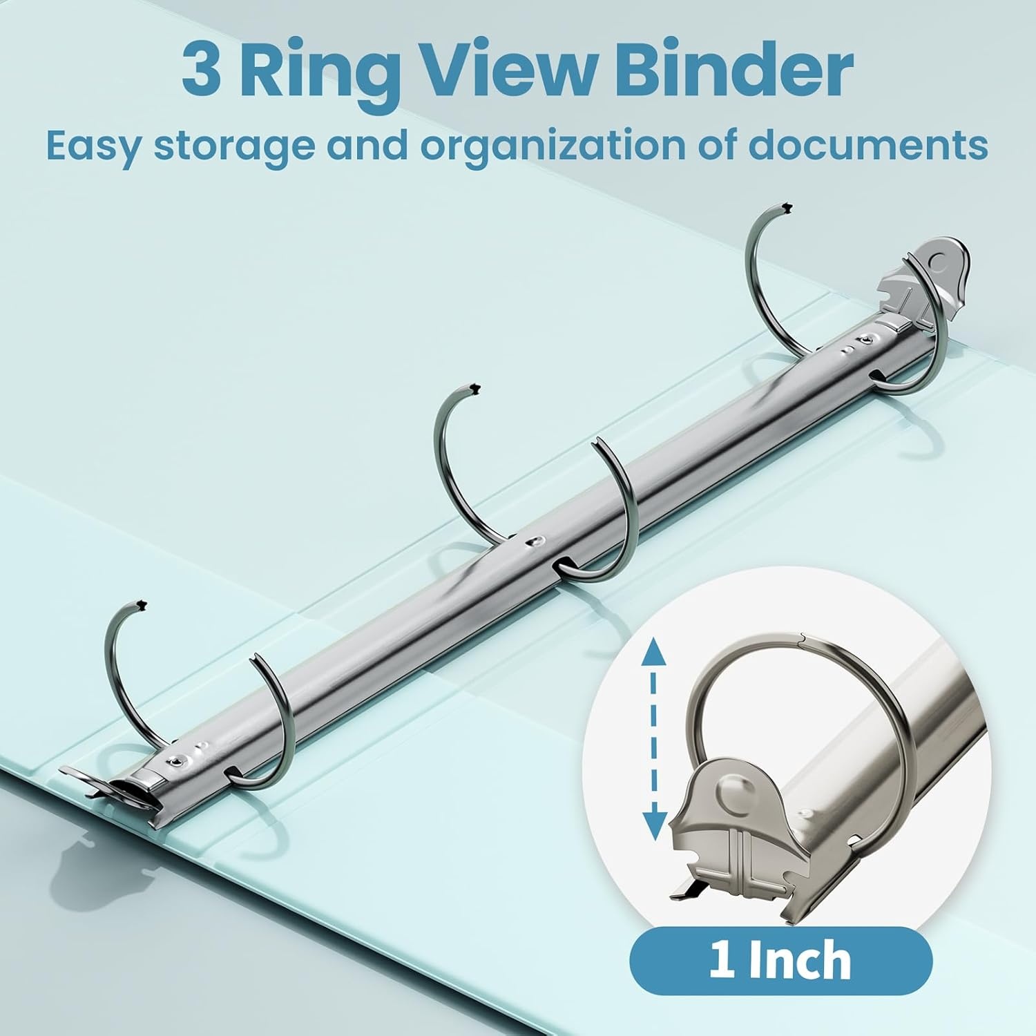 image:imageSUNEE 3 Ring Binder 15 Inch 2 Pack Clear View Binder Three Ring PVCFree Fit 85x11 Inches for School or Office Supplies YellowBlue