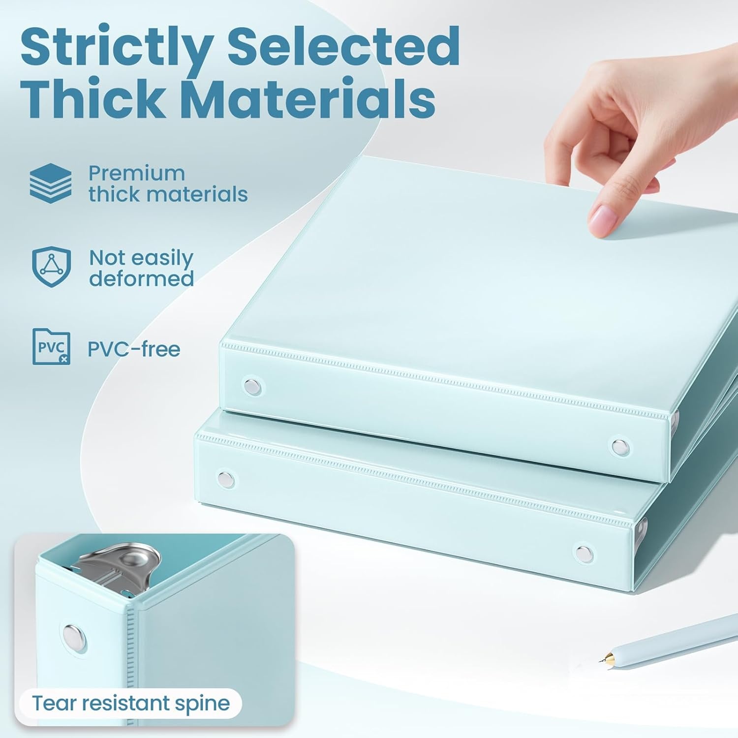 image:imageSUNEE 3 Ring Binder 15 Inch 2 Pack Clear View Binder Three Ring PVCFree Fit 85x11 Inches for School or Office Supplies YellowBlue