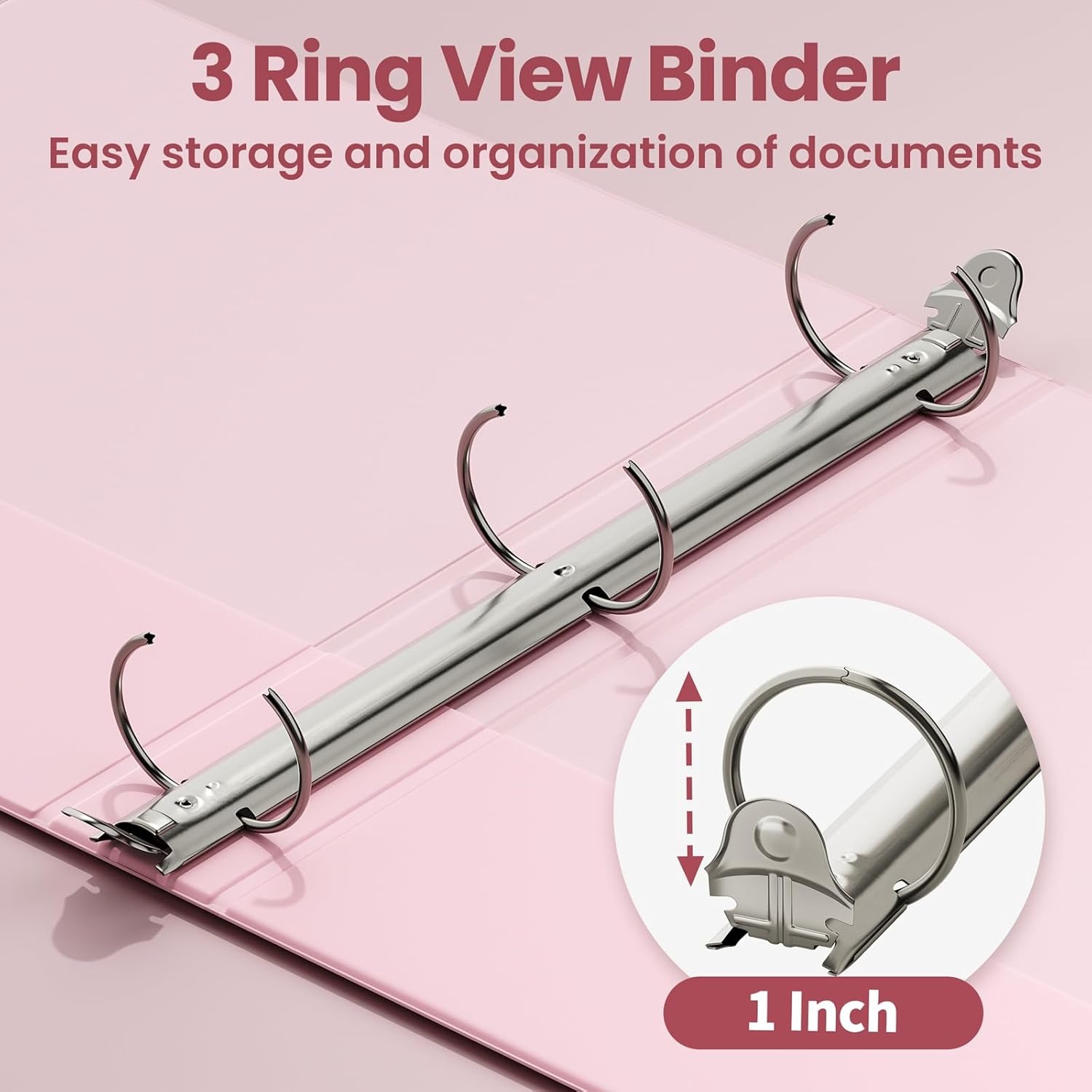 image:imageSUNEE 3 Ring Binder 15 Inch 2 Pack Clear View Binder Three Ring PVCFree Fit 85x11 Inches for School or Office Supplies YellowPink Blue