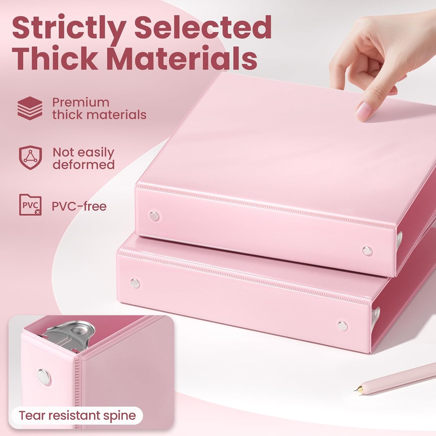 image:imageSUNEE 3 Ring Binder 15 Inch 2 Pack Clear View Binder Three Ring PVCFree Fit 85x11 Inches for School or Office Supplies YellowPink Blue
