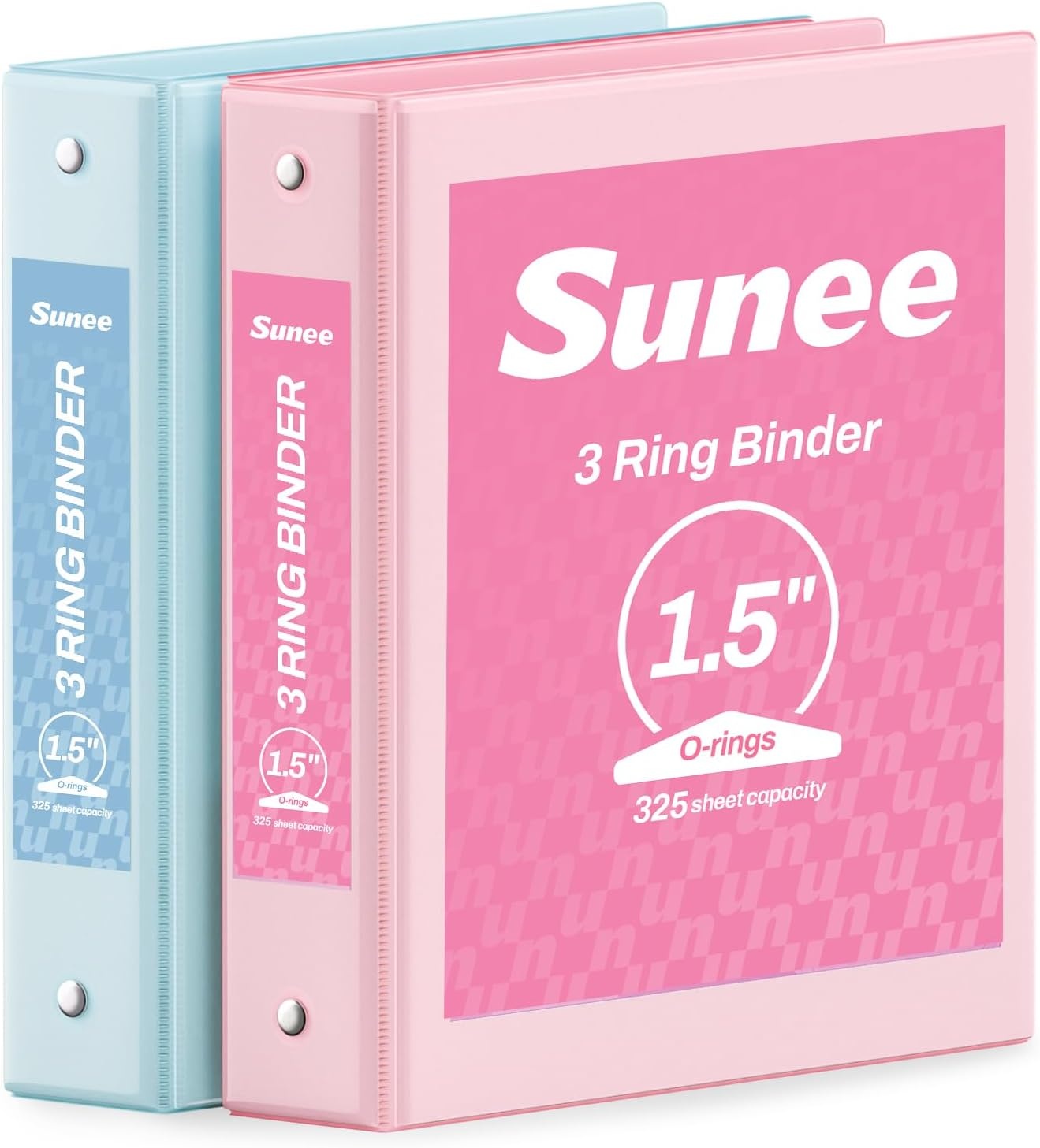 image:imageSUNEE 3 Ring Binder 15 Inch 2 Pack Clear View Binder Three Ring PVCFree Fit 85x11 Inches for School or Office Supplies YellowPink Blue