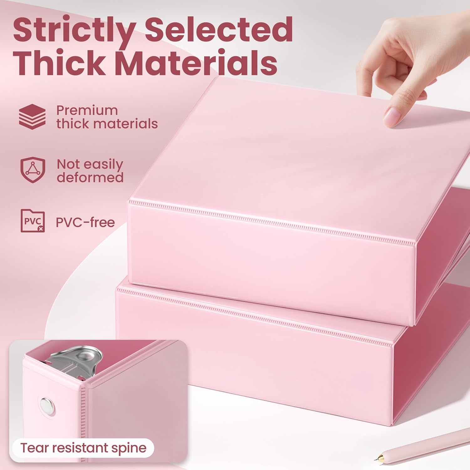 image:imageSUNEE 3 Ring Binder 15 Inch 2 Pack Clear View Binder Three Ring PVCFree Fit 85x11 Inches for School or Office Supplies YellowPink