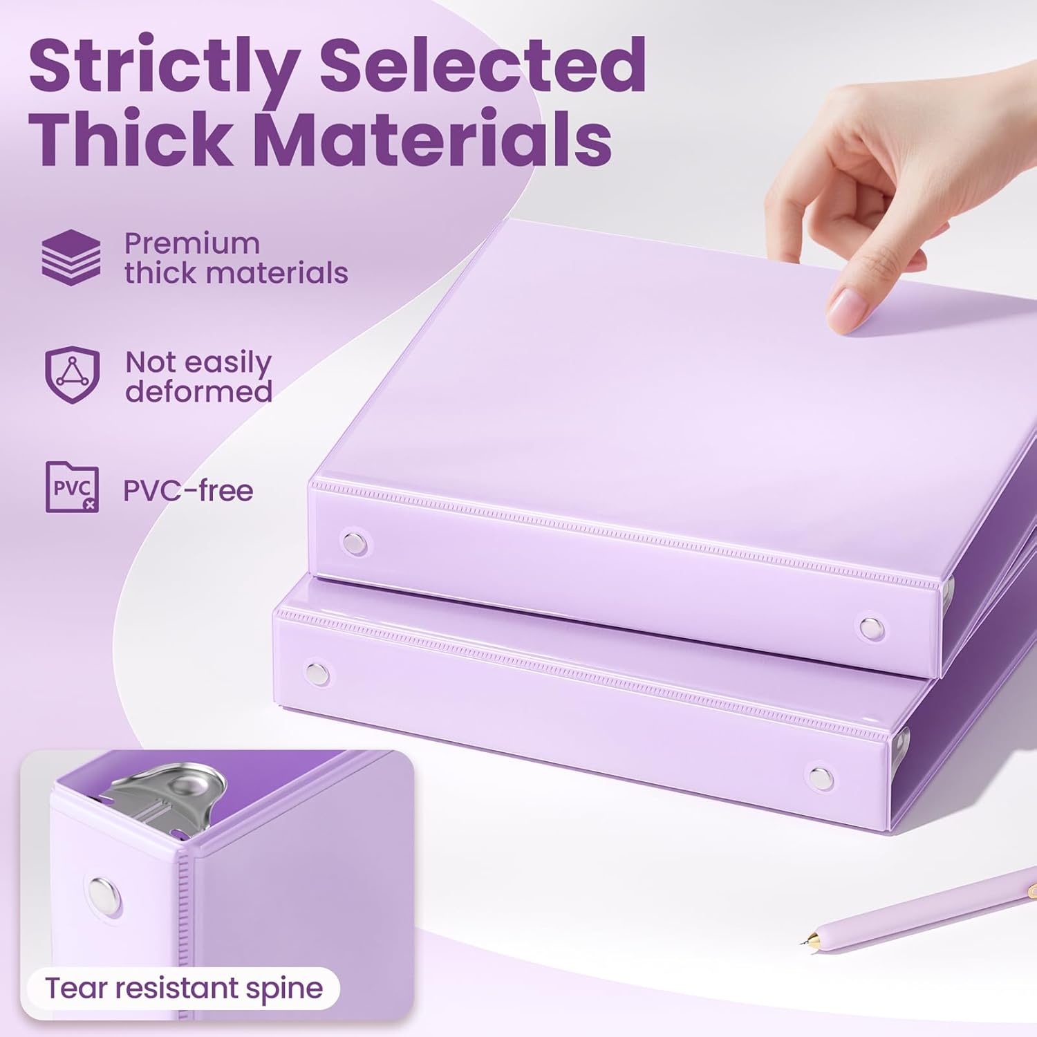 image:imageSUNEE 3 Ring Binder 15 Inch 2 Pack Clear View Binder Three Ring PVCFree Fit 85x11 Inches for School or Office Supplies YellowPurple
