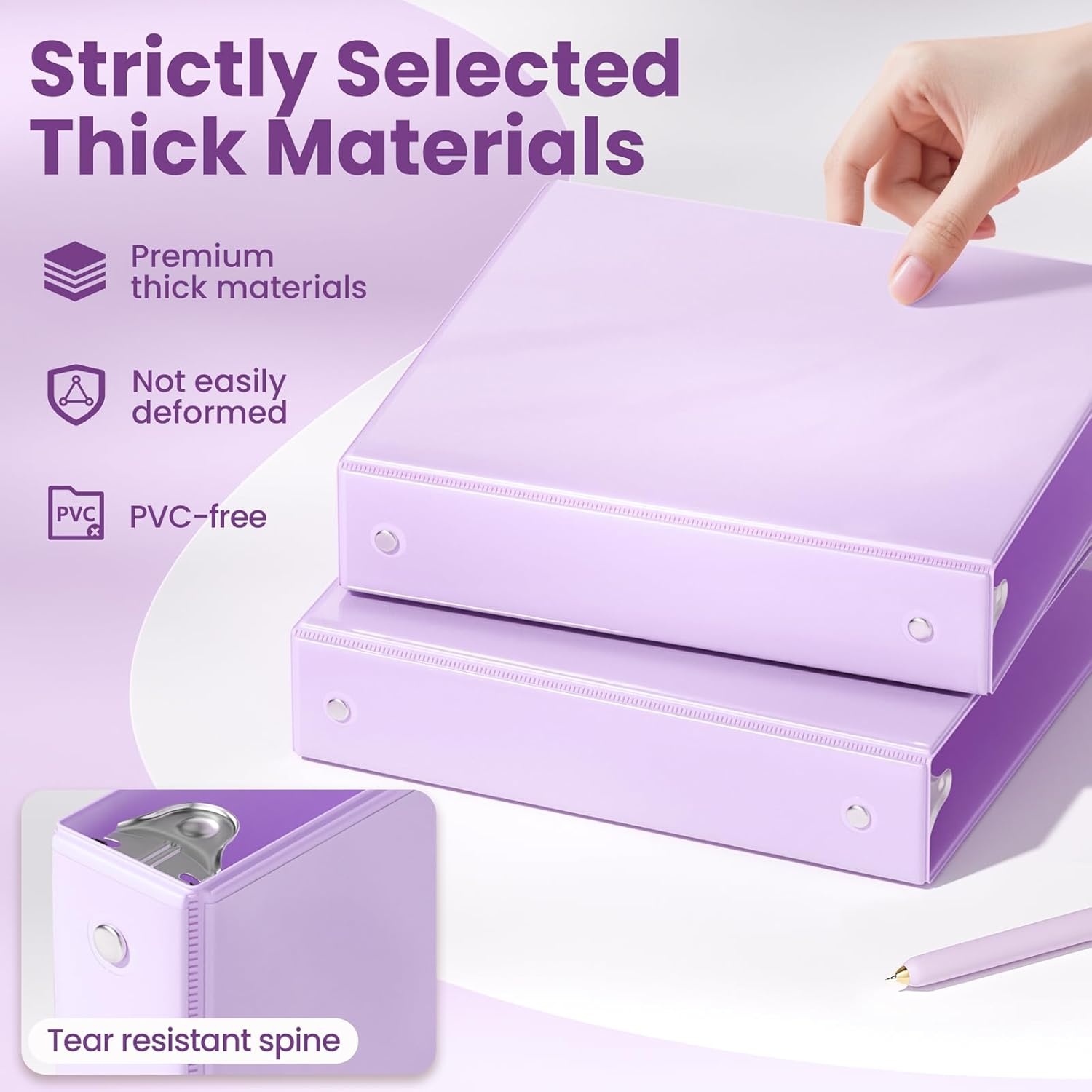 image:imageSUNEE 3 Ring Binder 15 Inch 2 Pack Clear View Binder Three Ring PVCFree Fit 85x11 Inches for School or Office Supplies YellowPurple