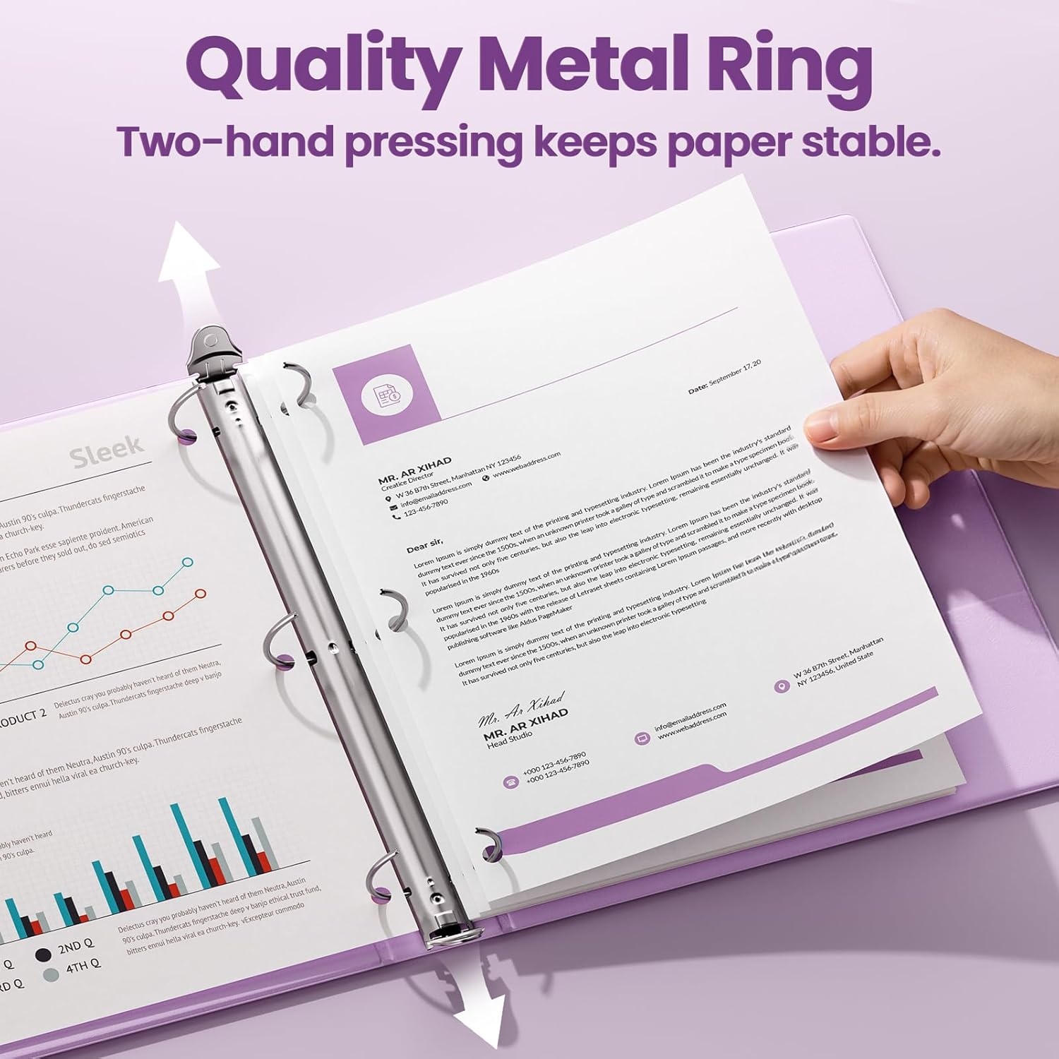 image:imageSUNEE 3 Ring Binder 15 Inch 2 Pack Clear View Binder Three Ring PVCFree Fit 85x11 Inches for School or Office Supplies YellowPurple