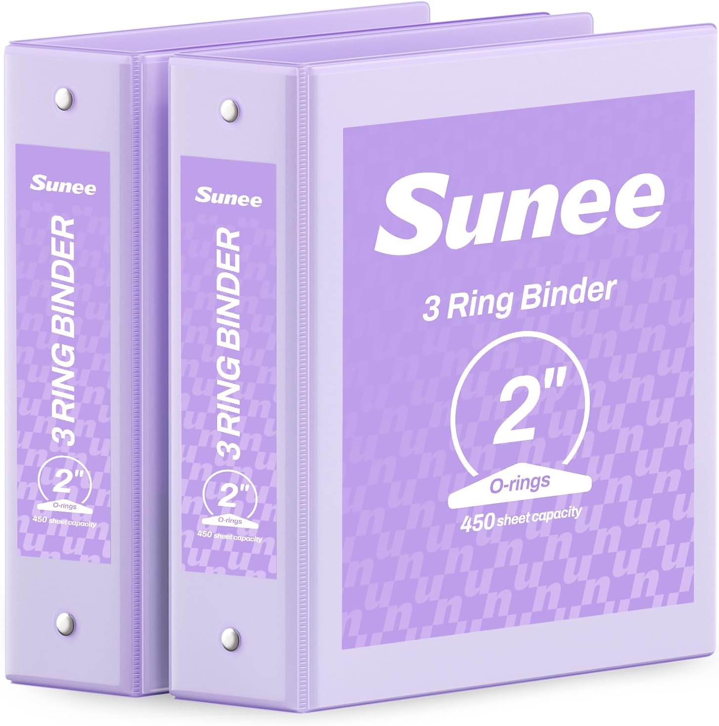 image:imageSUNEE 3 Ring Binder 15 Inch 2 Pack Clear View Binder Three Ring PVCFree Fit 85x11 Inches for School or Office Supplies YellowPurple
