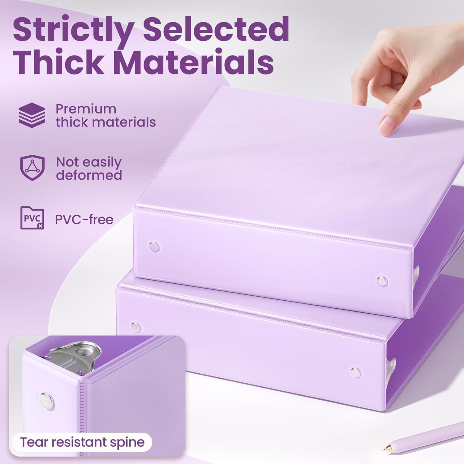 image:imageSUNEE 3 Ring Binder 15 Inch 2 Pack Clear View Binder Three Ring PVCFree Fit 85x11 Inches for School or Office Supplies YellowPurple
