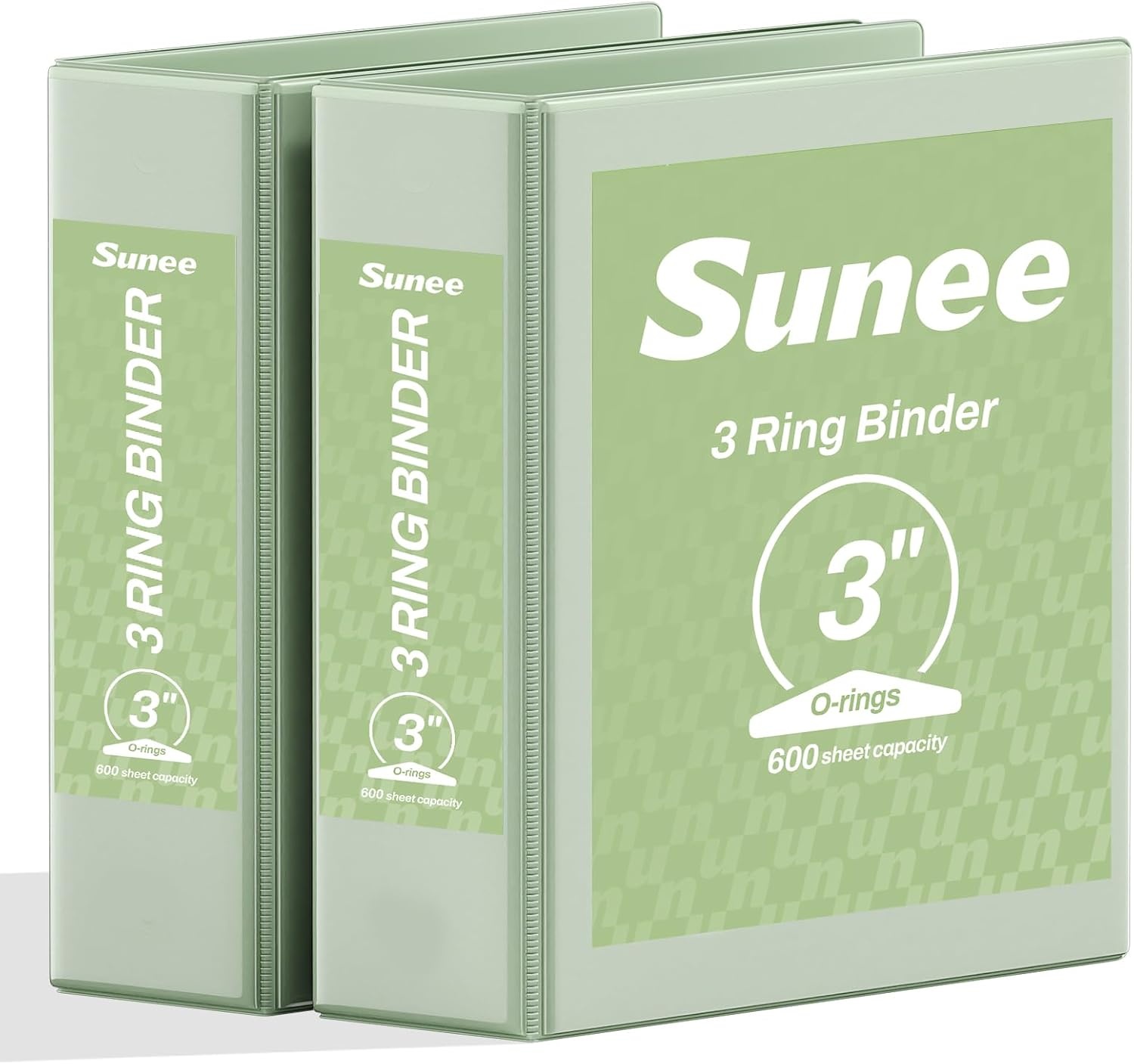 image:imageSUNEE 3 Ring Binder 15 Inch 2 Pack Clear View Binder Three Ring PVCFree Fit 85x11 Inches for School or Office Supplies YellowSage Green