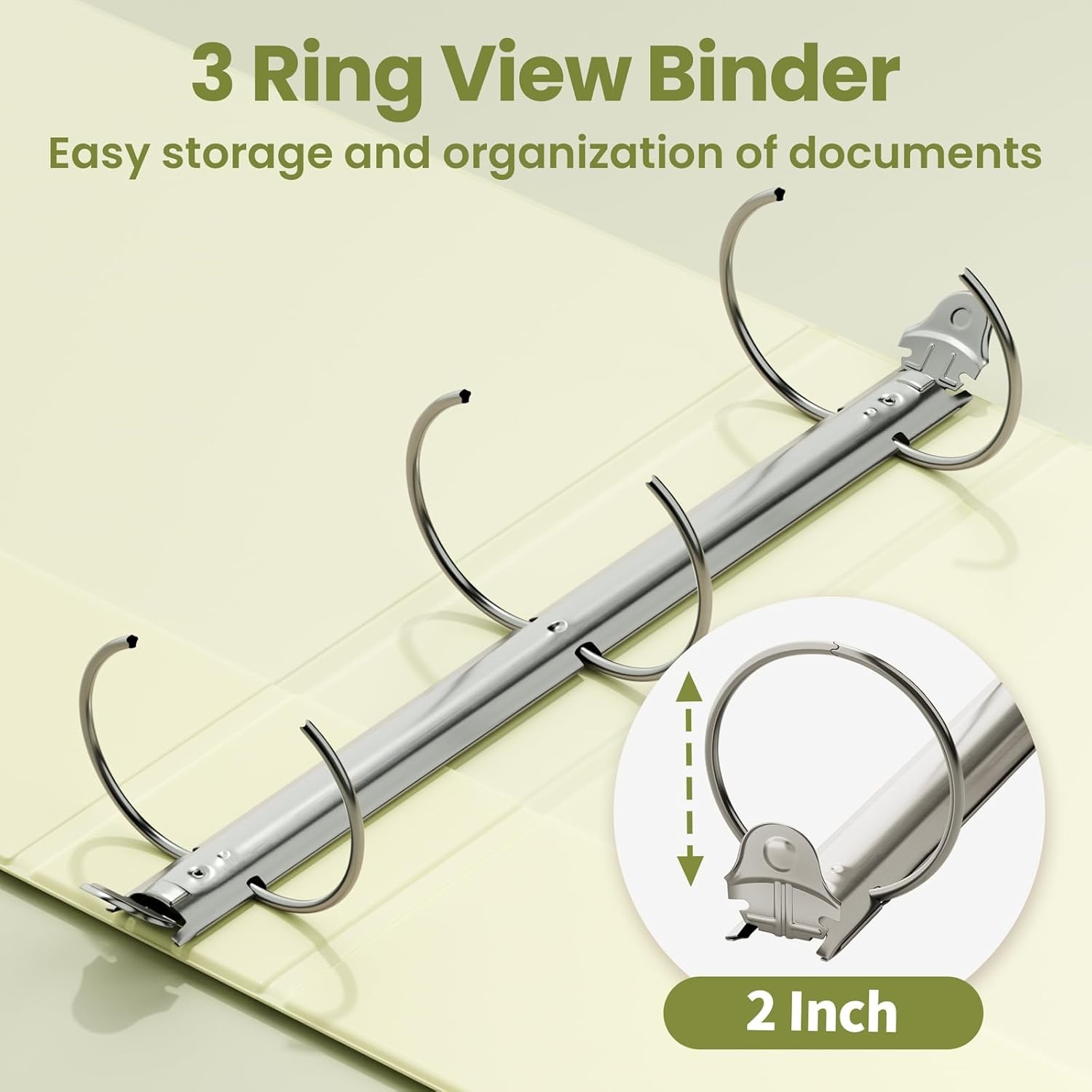 image:imageSUNEE 3 Ring Binder 15 Inch 2 Pack Clear View Binder Three Ring PVCFree Fit 85x11 Inches for School or Office Supplies YellowYellow
