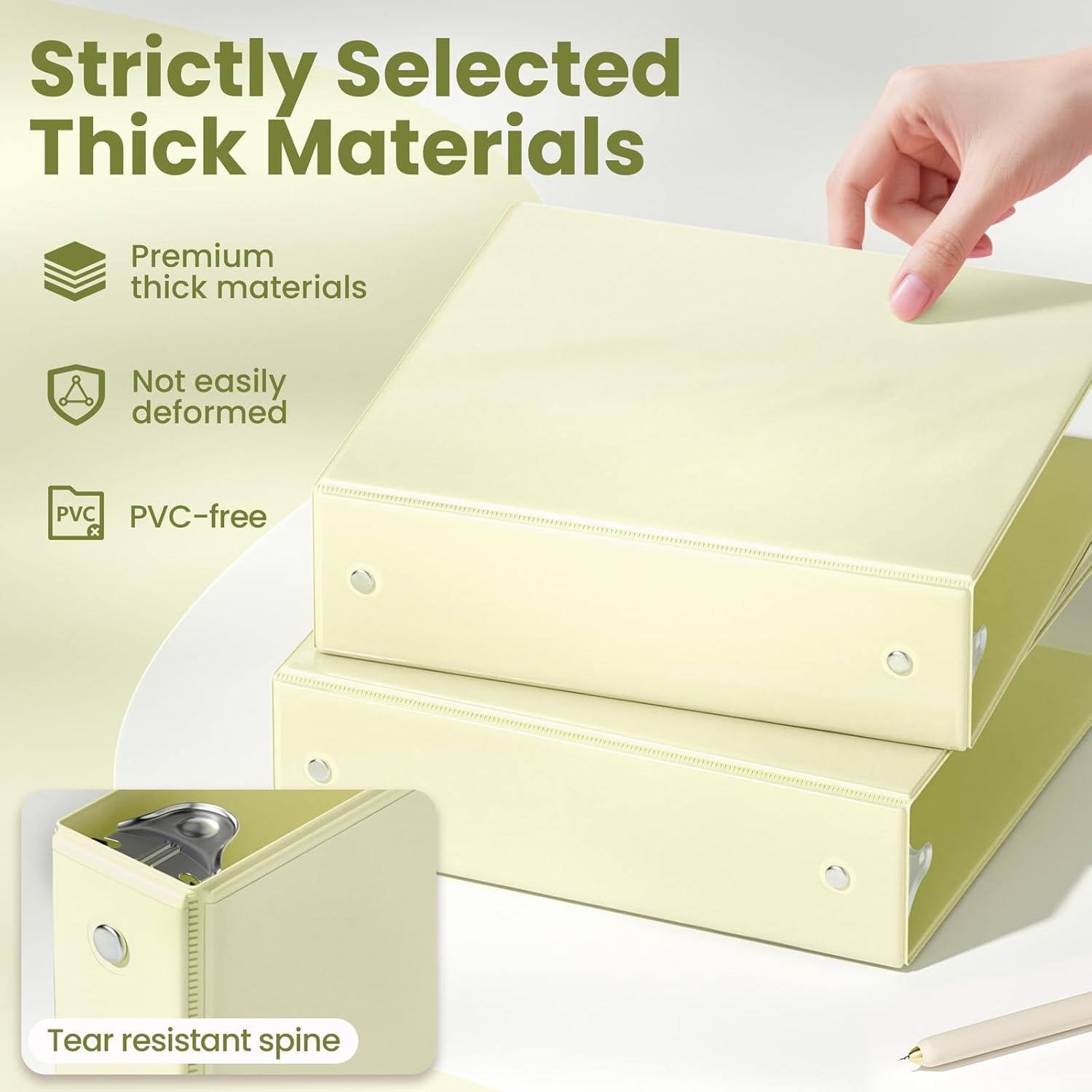 image:imageSUNEE 3 Ring Binder 15 Inch 2 Pack Clear View Binder Three Ring PVCFree Fit 85x11 Inches for School or Office Supplies YellowYellow