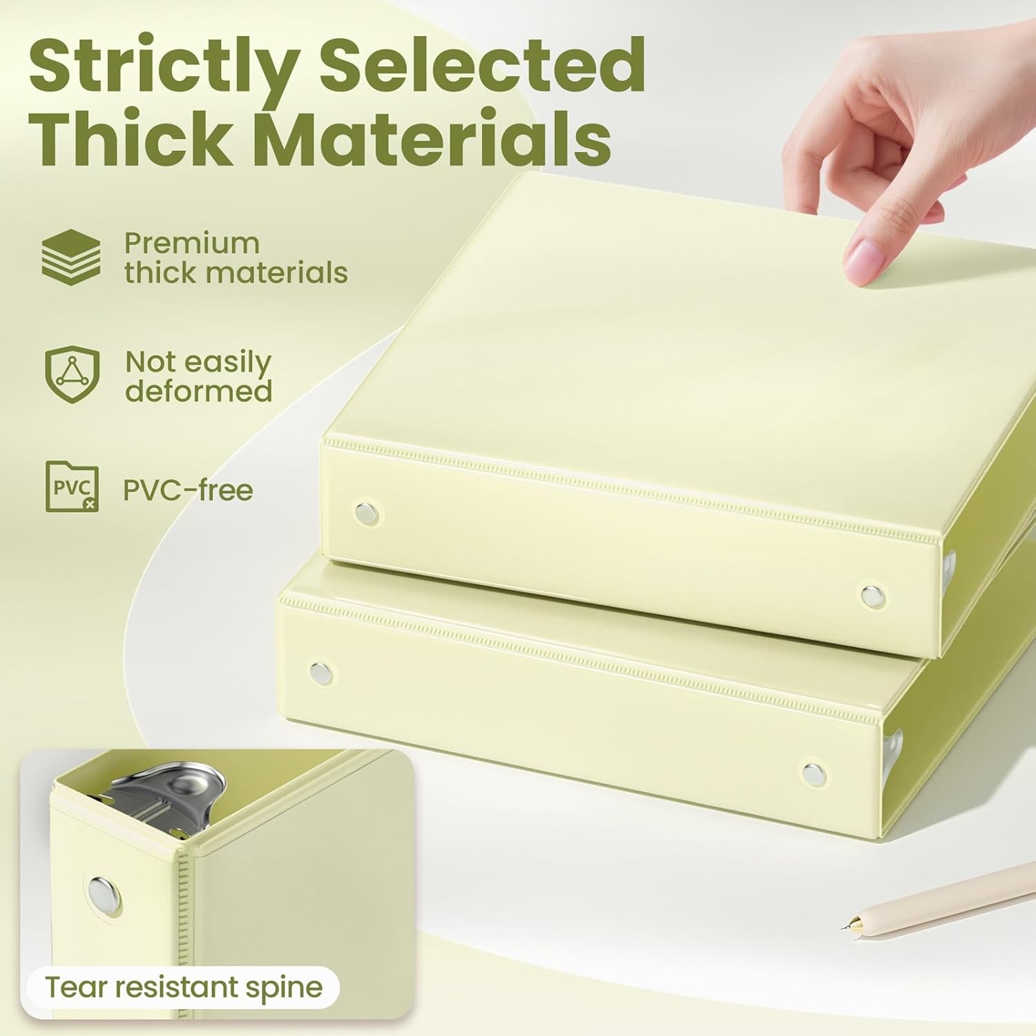 image:imageSUNEE 3 Ring Binder 15 Inch 2 Pack Clear View Binder Three Ring PVCFree Fit 85x11 Inches for School or Office Supplies YellowYellow