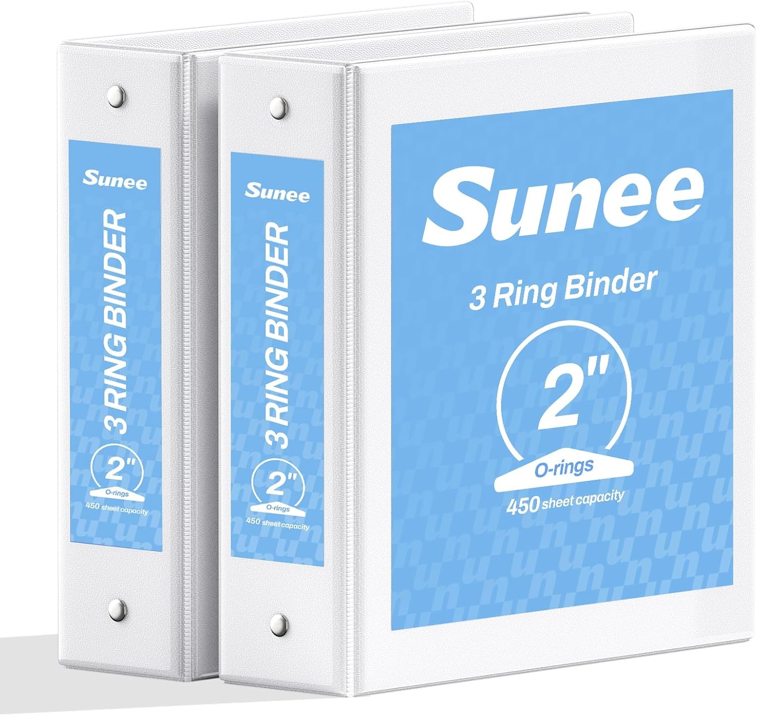 image:imageSUNEE 3 Ring Binder 2 Inch 2 Pack Clear View Three Ring PVCFree Fit 85x11 Inches for School or Office Supplies WhiteWhite