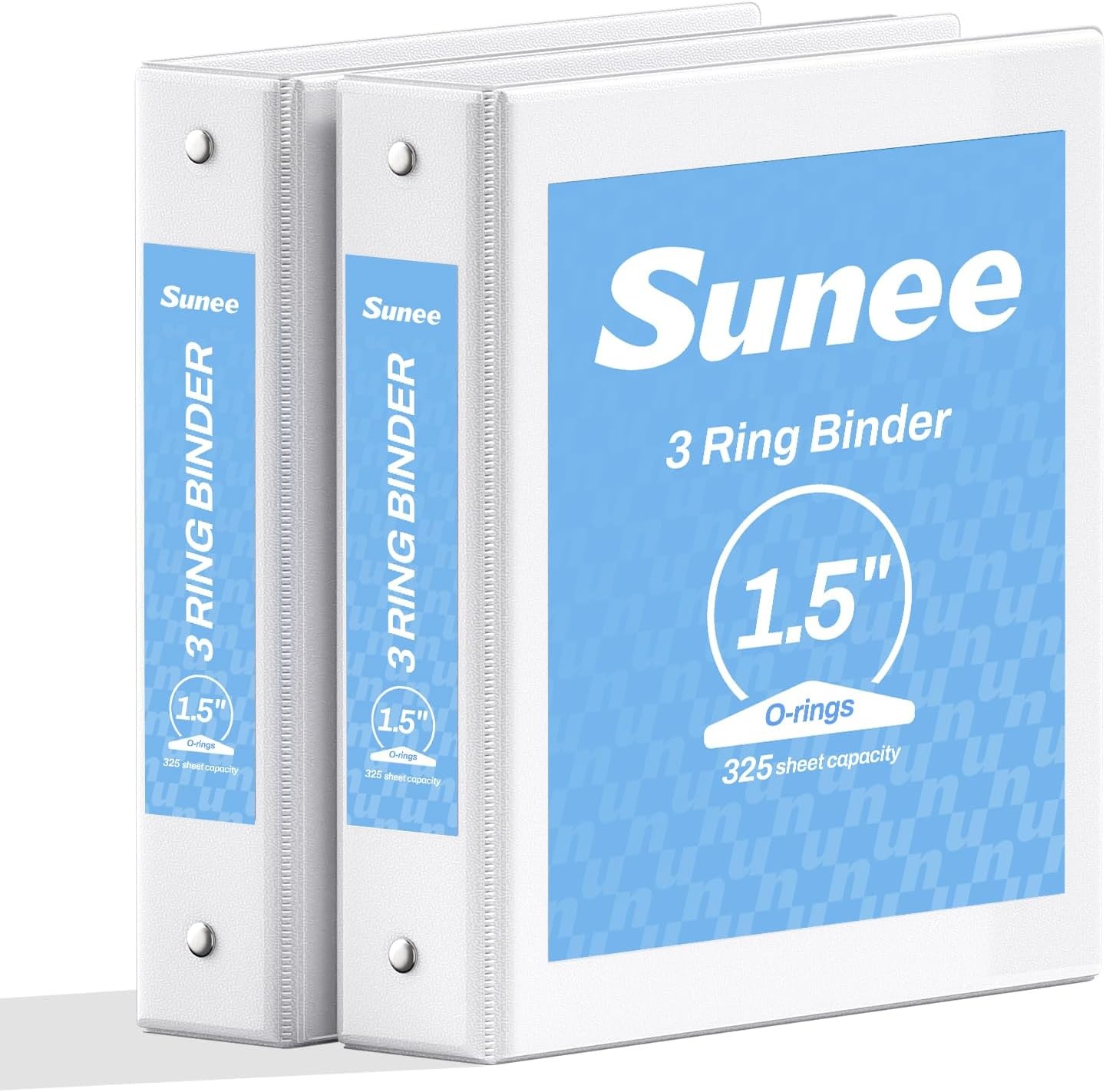 image:imageSUNEE 3 Ring Binder 2 Inch 2 Pack Clear View Three Ring PVCFree Fit 85x11 Inches for School or Office Supplies WhiteWhite