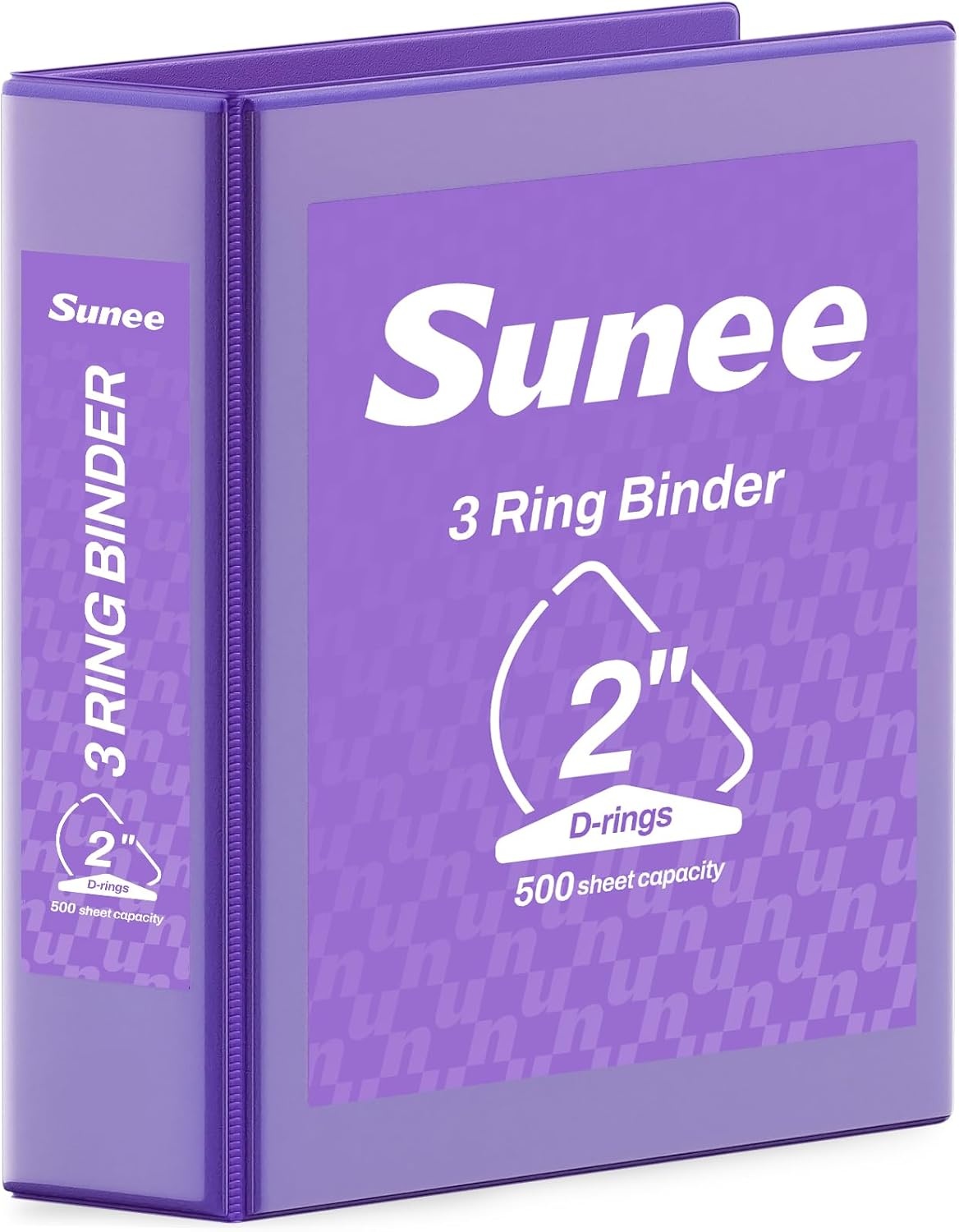 image:imageSUNEE 3 Ring Binder 2 Inch Clear View Binder Three Ring PVCFree Fit 85x11 Inches for School or Office Supplies Light Purple 2 PackDark Purple
