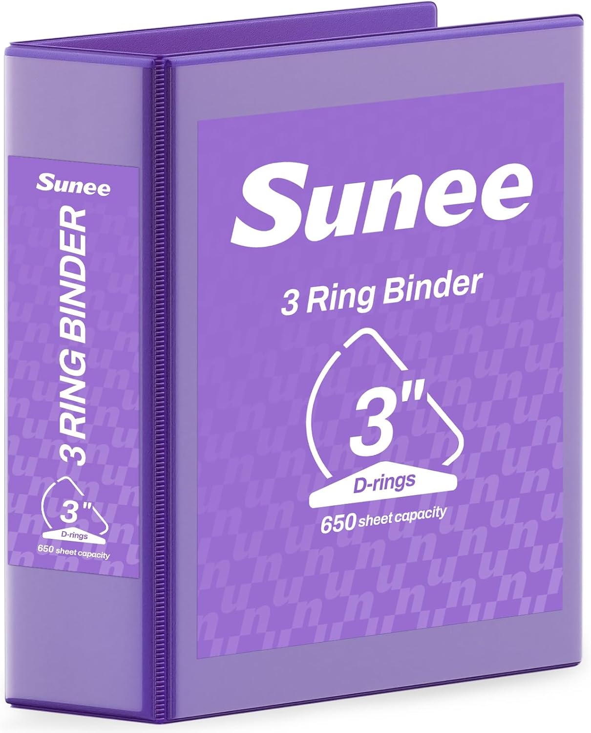 image:imageSUNEE 3 Ring Binder 2 Inch Clear View Binder Three Ring PVCFree Fit 85x11 Inches for School or Office Supplies Light Purple 2 PackDark Purple