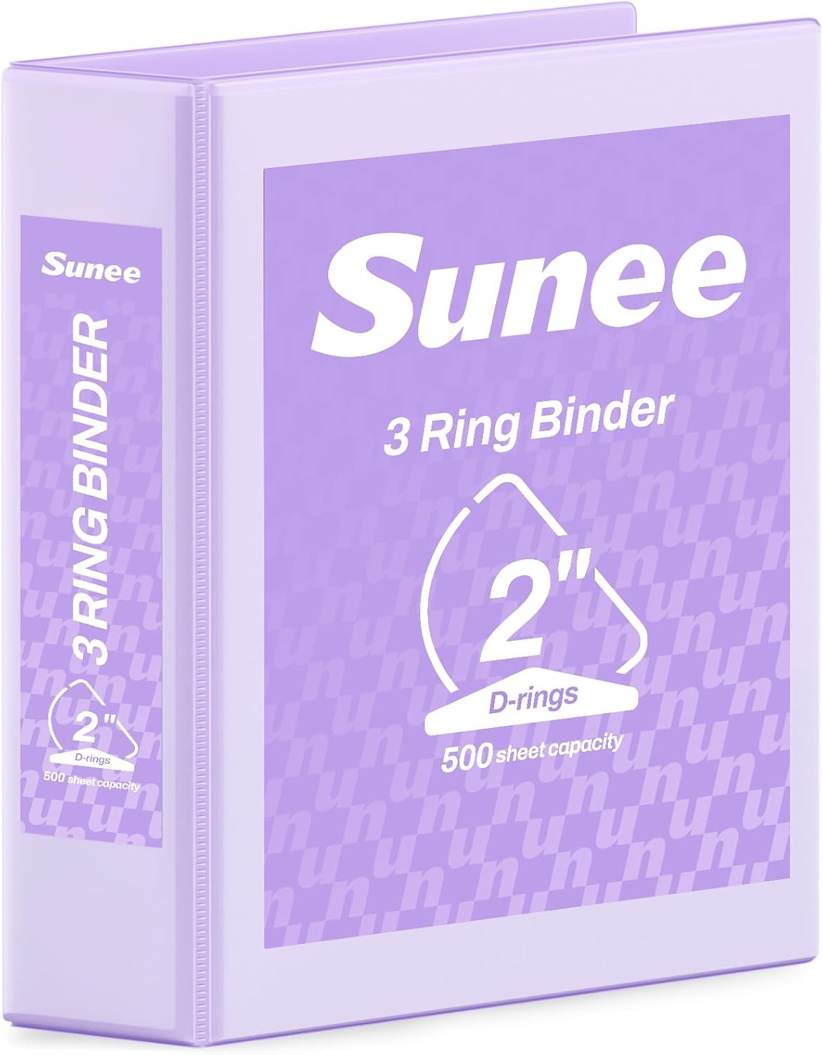image:imageSUNEE 3 Ring Binder 2 Inch Clear View Binder Three Ring PVCFree Fit 85x11 Inches for School or Office Supplies Light Purple 2 PackLight Purple