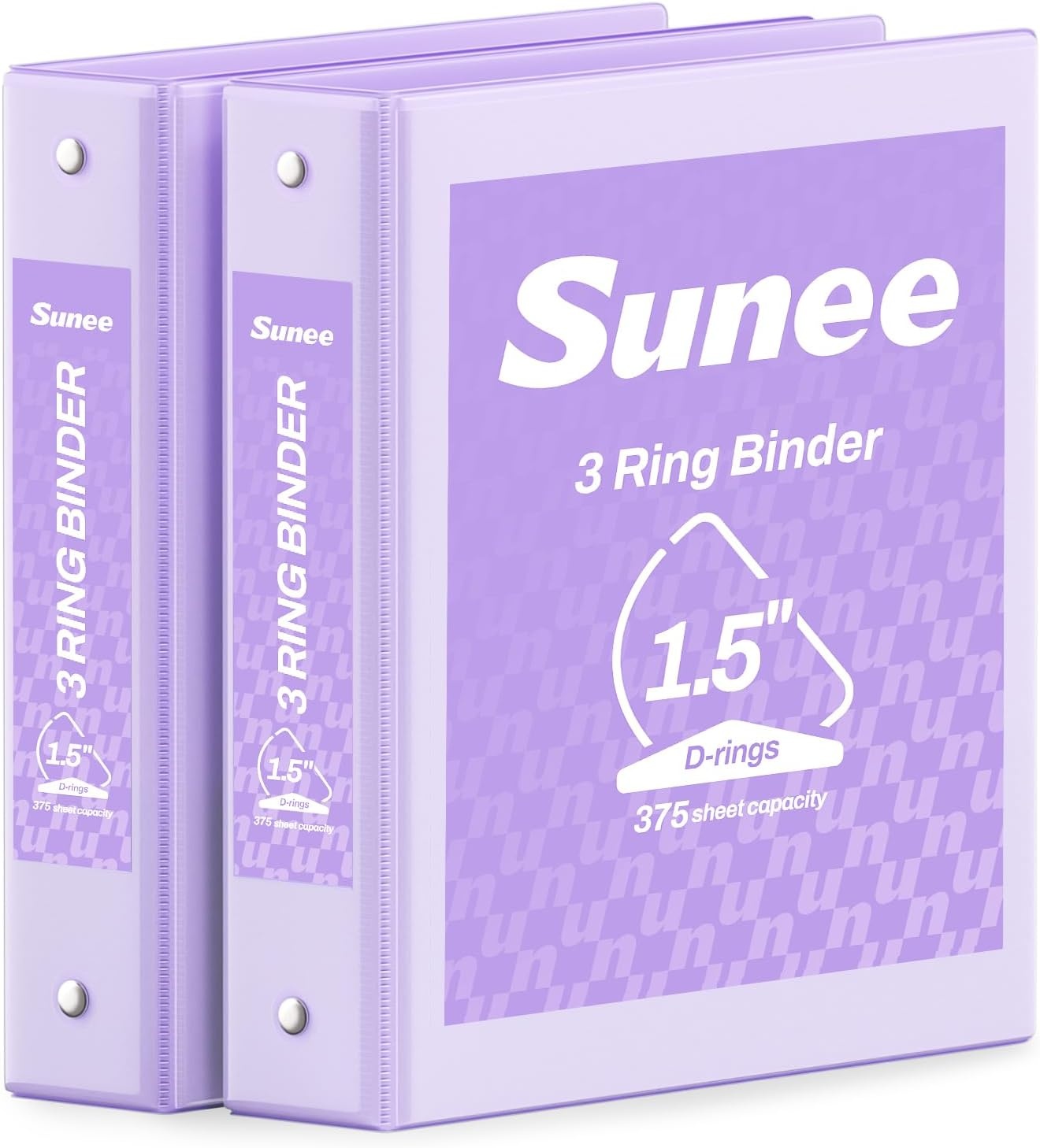 image:imageSUNEE 3 Ring Binder 2 Inch Clear View Binder Three Ring PVCFree Fit 85x11 Inches for School or Office Supplies Light Purple 2 PackLight Purple