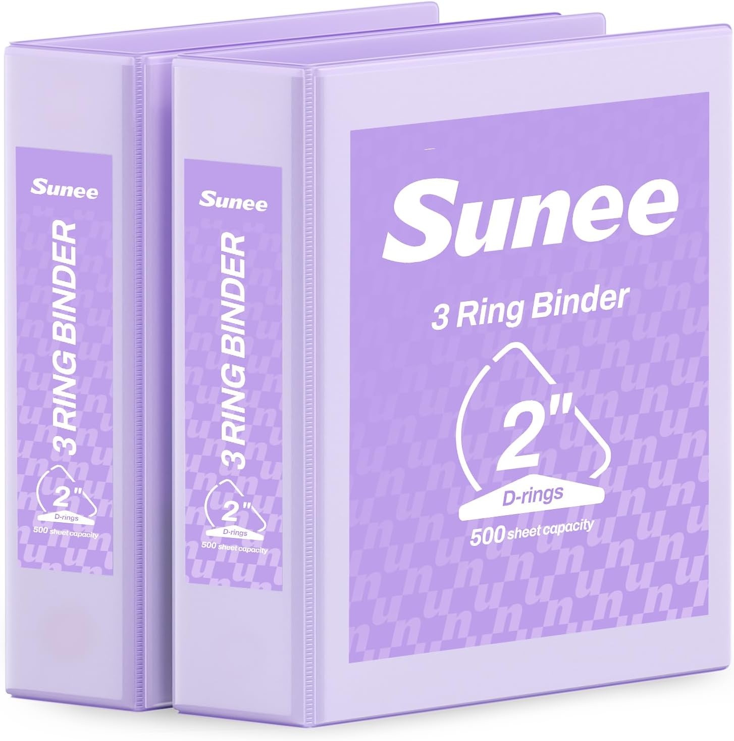 image:imageSUNEE 3 Ring Binder 2 Inch Clear View Binder Three Ring PVCFree Fit 85x11 Inches for School or Office Supplies Light Purple 2 PackLight Purple
