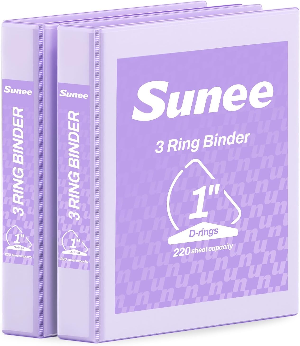 image:imageSUNEE 3 Ring Binder 2 Inch Clear View Binder Three Ring PVCFree Fit 85x11 Inches for School or Office Supplies Light Purple 2 PackLight Purple