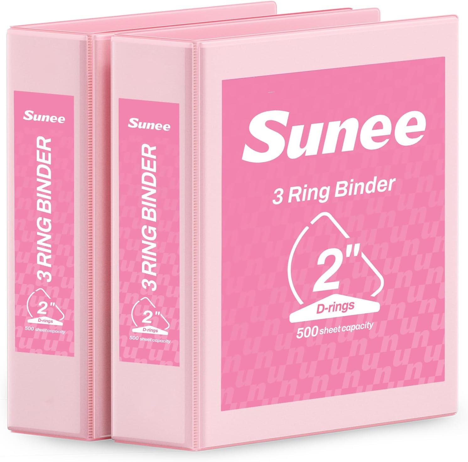 image:imageSUNEE 3 Ring Binder 2 Inch Clear View Binder Three Ring PVCFree Fit 85x11 Inches for School or Office Supplies Light Purple 2 PackPink