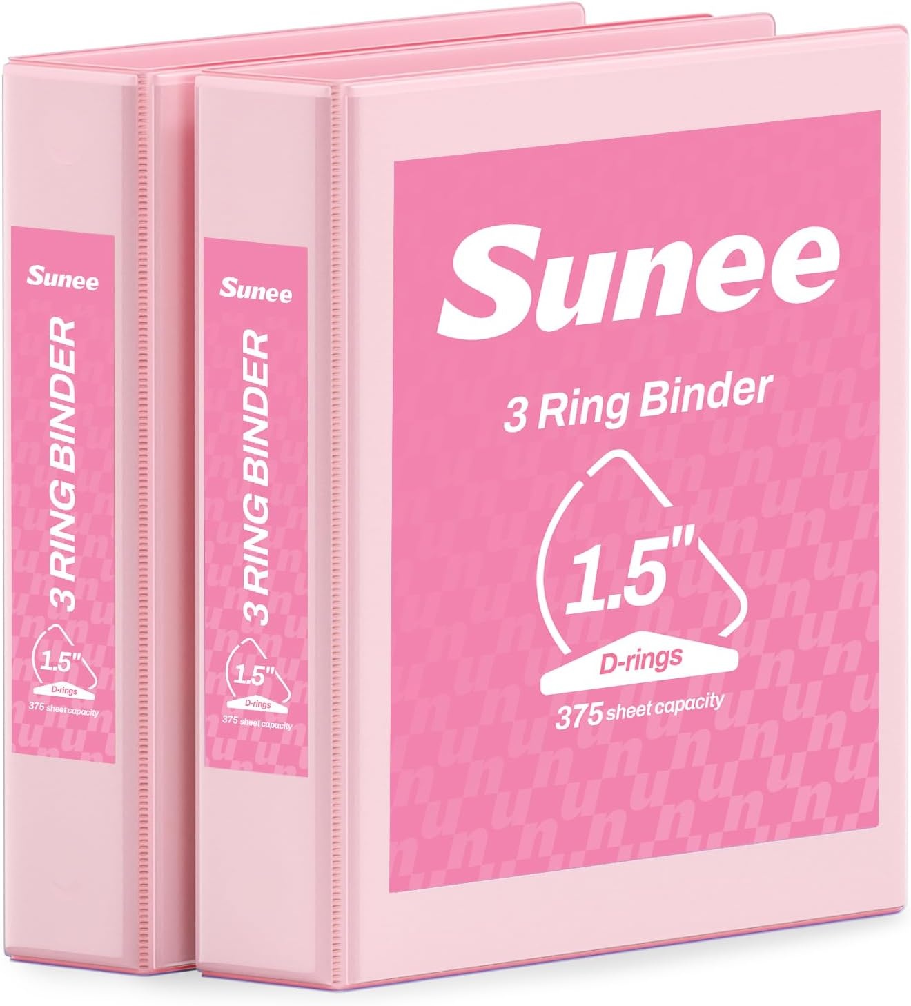 image:imageSUNEE 3 Ring Binder 2 Inch Clear View Binder Three Ring PVCFree Fit 85x11 Inches for School or Office Supplies Light Purple 2 PackPink