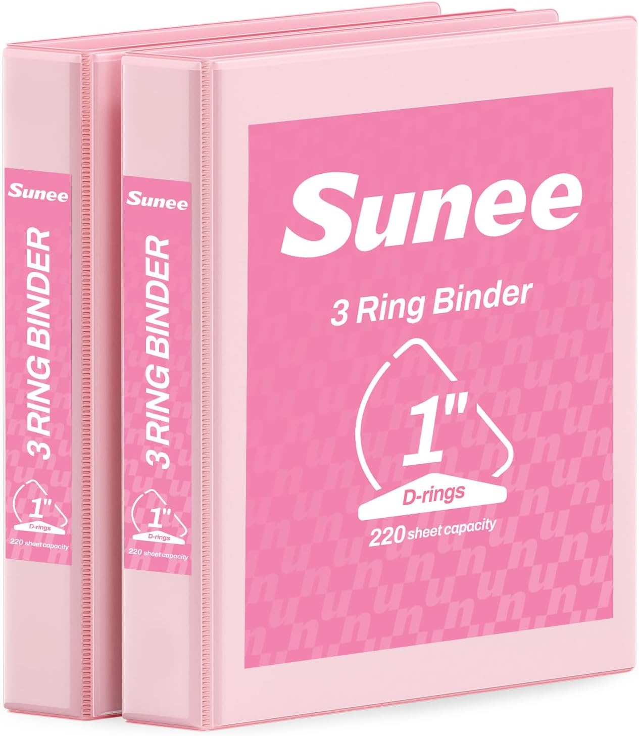 image:imageSUNEE 3 Ring Binder 2 Inch Clear View Binder Three Ring PVCFree Fit 85x11 Inches for School or Office Supplies Light Purple 2 PackPink