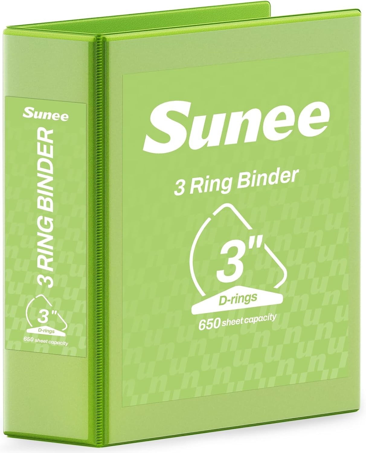 image:imageSUNEE 3 Ring Binder 2 Inch Clear View Binder Three Ring PVCFree Fit 85x11 Inches for School or Office Supplies Light Purple 2 PackTender Green