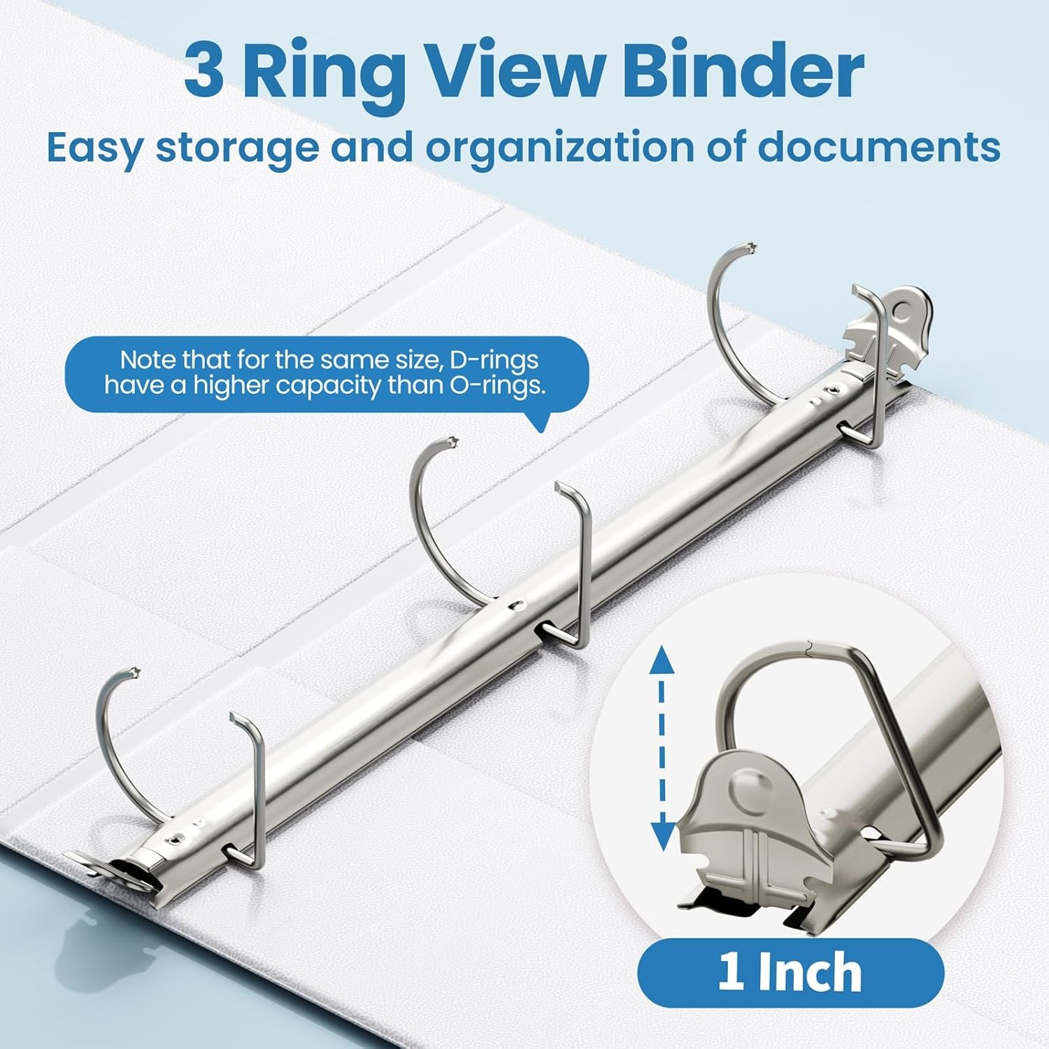 image:imageSUNEE 3 Ring Binder 2 Inch Clear View Binder Three Ring PVCFree Fit 85x11 Inches for School or Office Supplies Light Purple 2 PackWhite