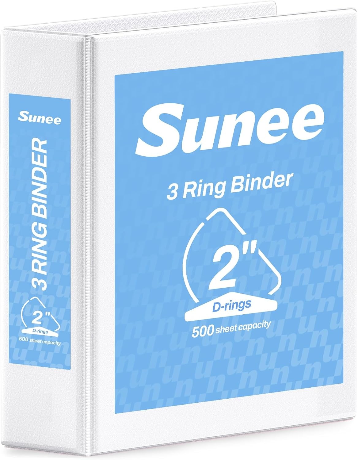 image:imageSUNEE 3 Ring Binder 2 Inch Clear View Binder Three Ring PVCFree Fit 85x11 Inches for School or Office Supplies Light Purple 2 PackWhite