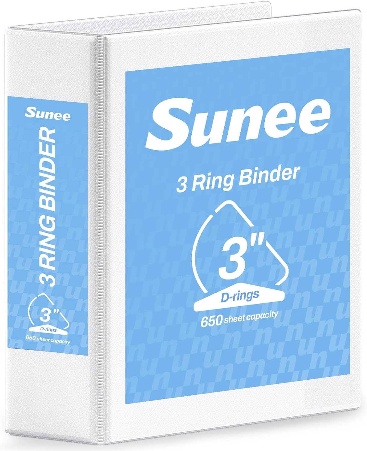 image:imageSUNEE 3 Ring Binder 2 Inch Clear View Binder Three Ring PVCFree Fit 85x11 Inches for School or Office Supplies Light Purple 2 PackWhite