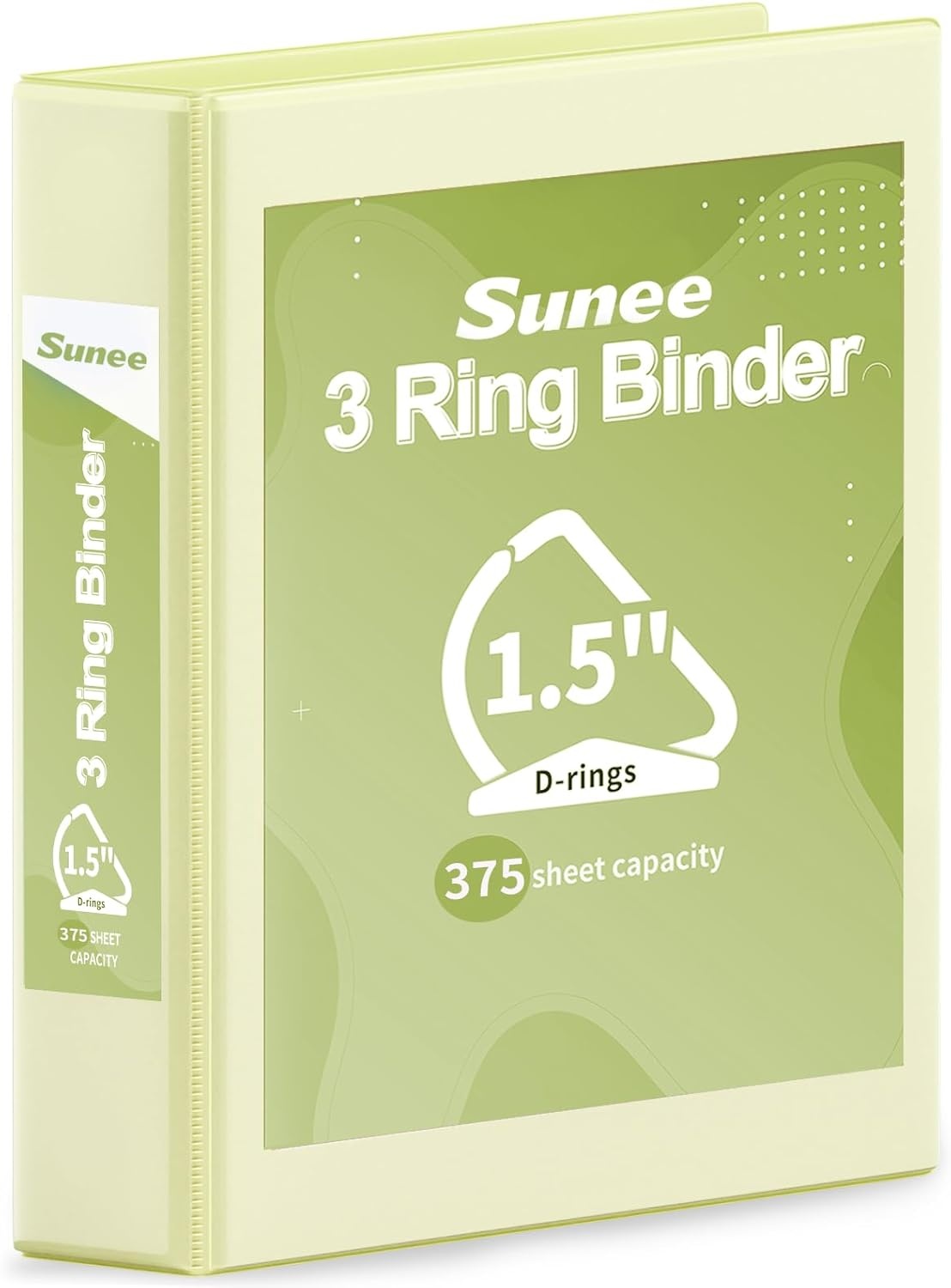 image:imageSUNEE 3 Ring Binder 2 Inch Clear View Binder Three Ring PVCFree Fit 85x11 Inches for School or Office Supplies Light Purple 2 PackYellow