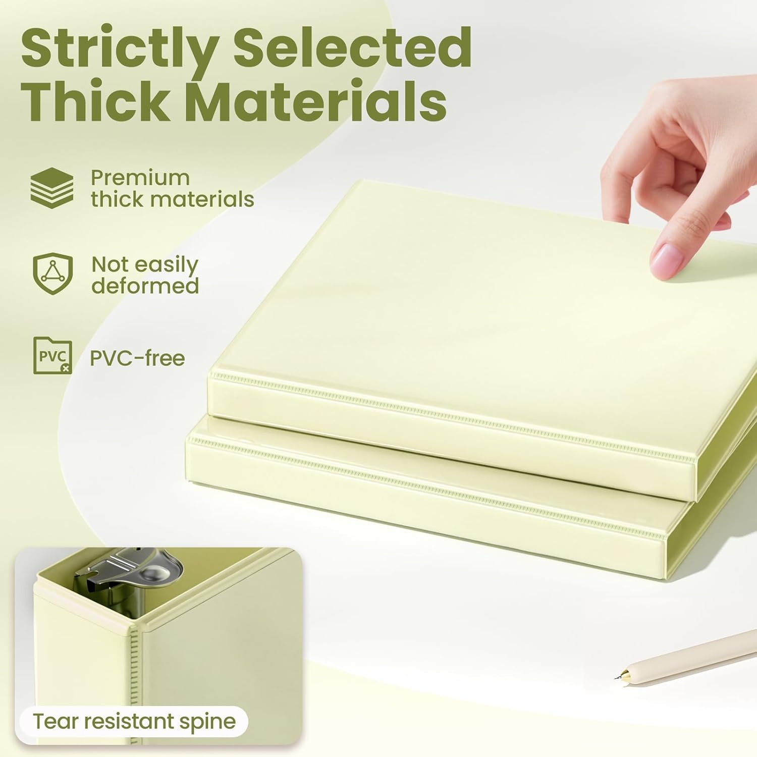 image:imageSUNEE 3 Ring Binder 2 Inch Clear View Binder Three Ring PVCFree Fit 85x11 Inches for School or Office Supplies Light Purple 2 PackYellow